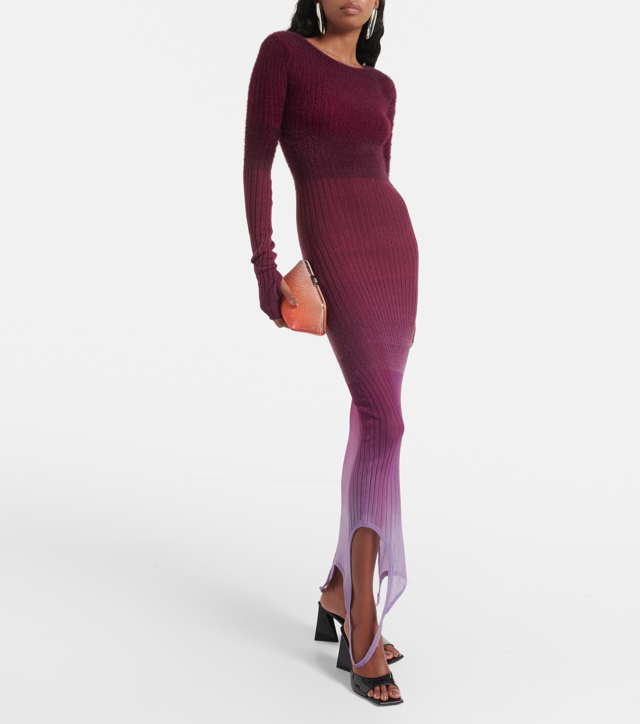THE ATTICO Reversible colorblocked midi dress