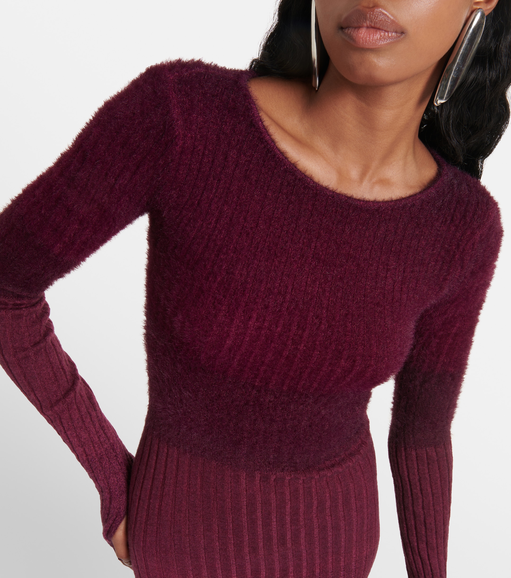 THE ATTICO Reversible colorblocked midi dress