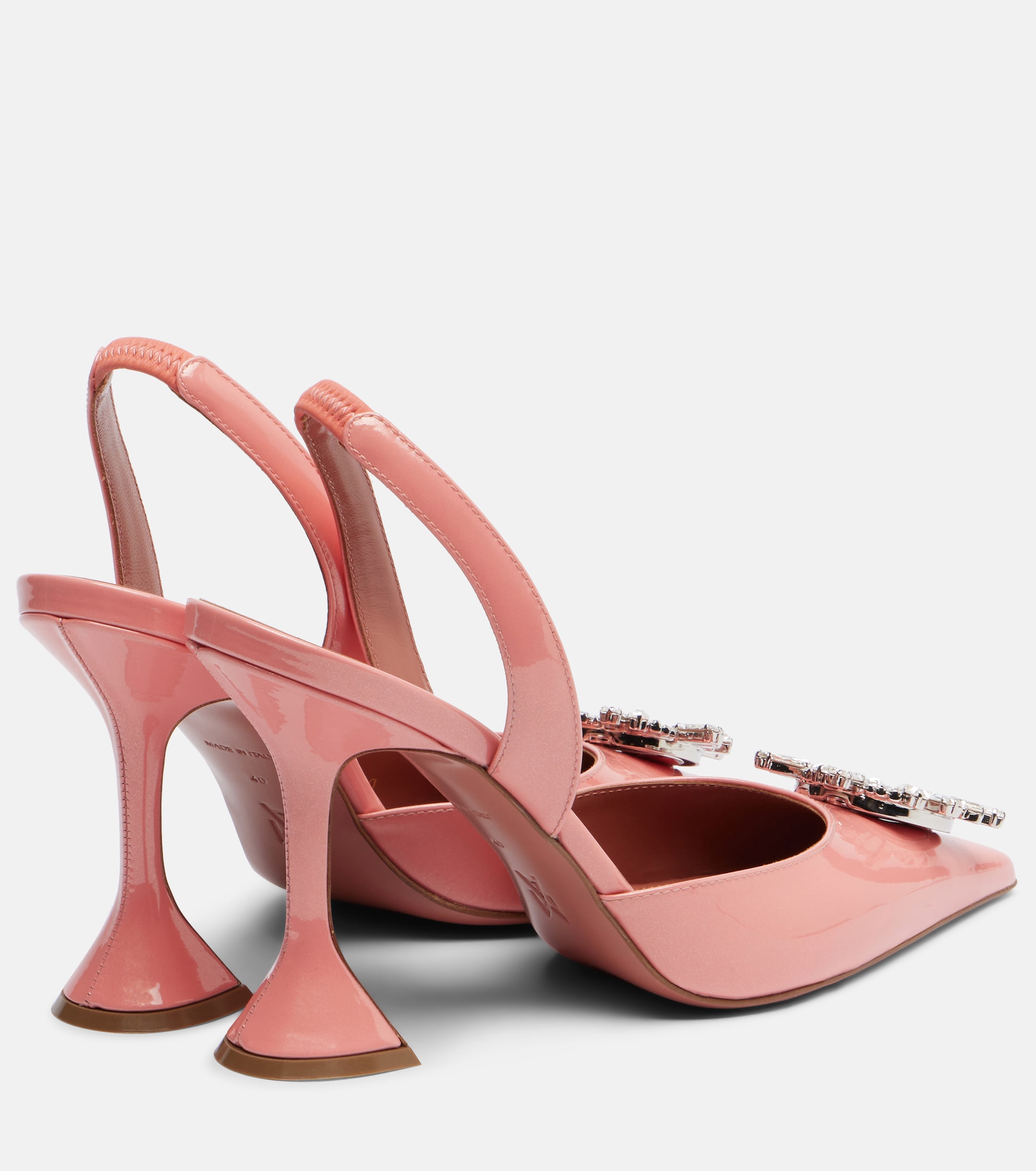 AMINA MUADDI Begum 95 patent leather slingback pumps thumbnail