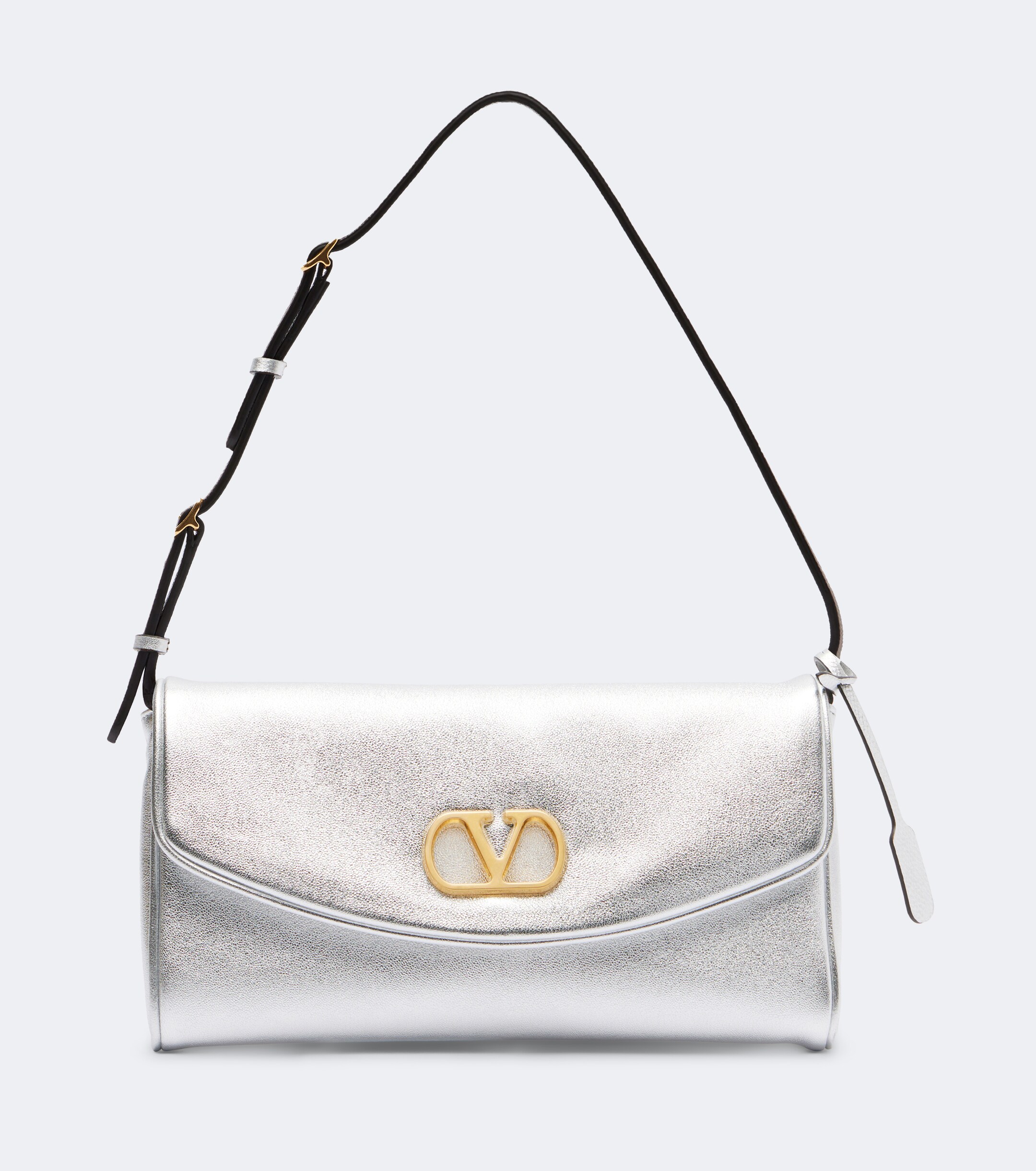 Valentino Garavani DeVain Small metallic leather shoulder bag
