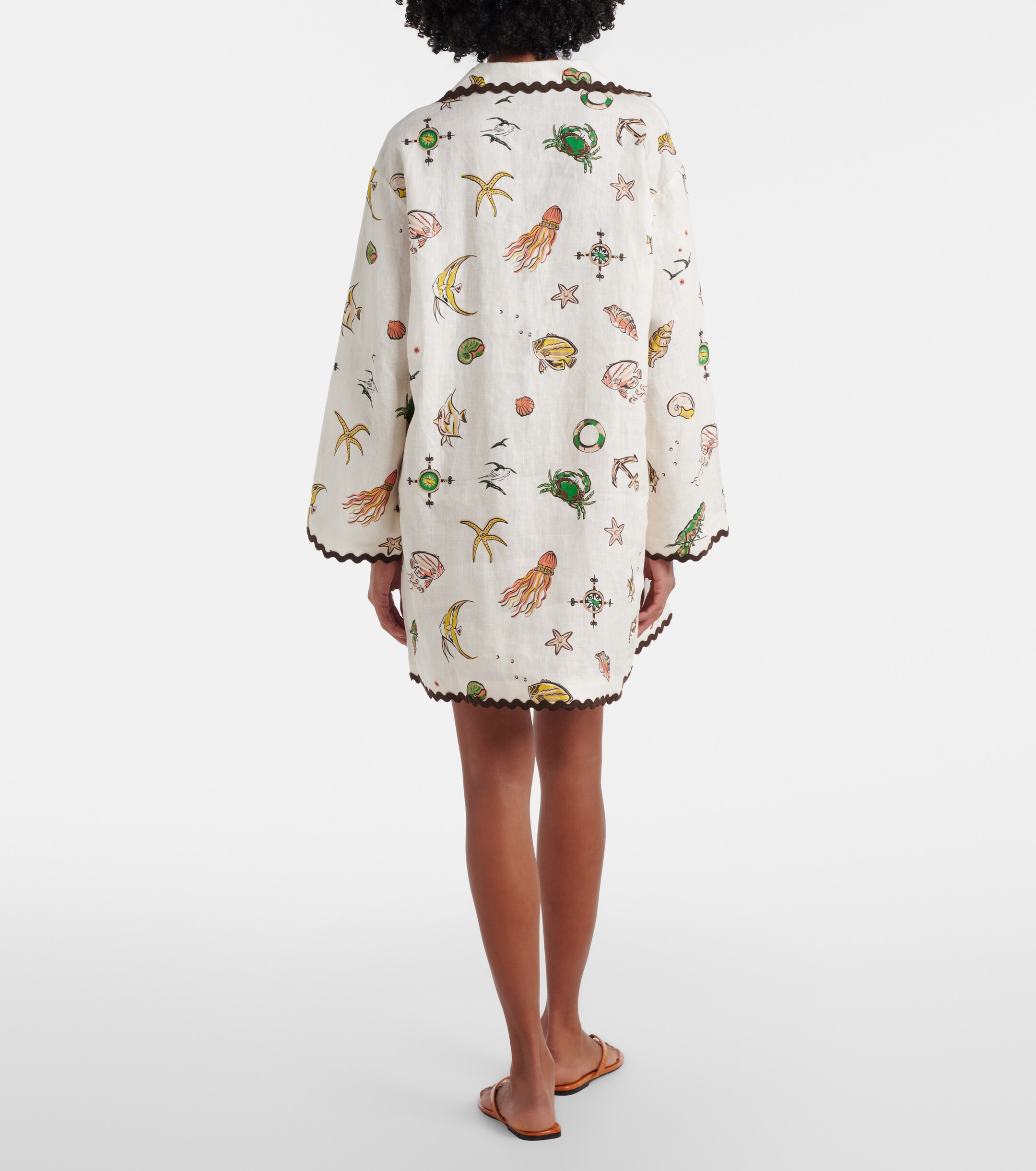 Alémais Alémais Printed linen minidress
