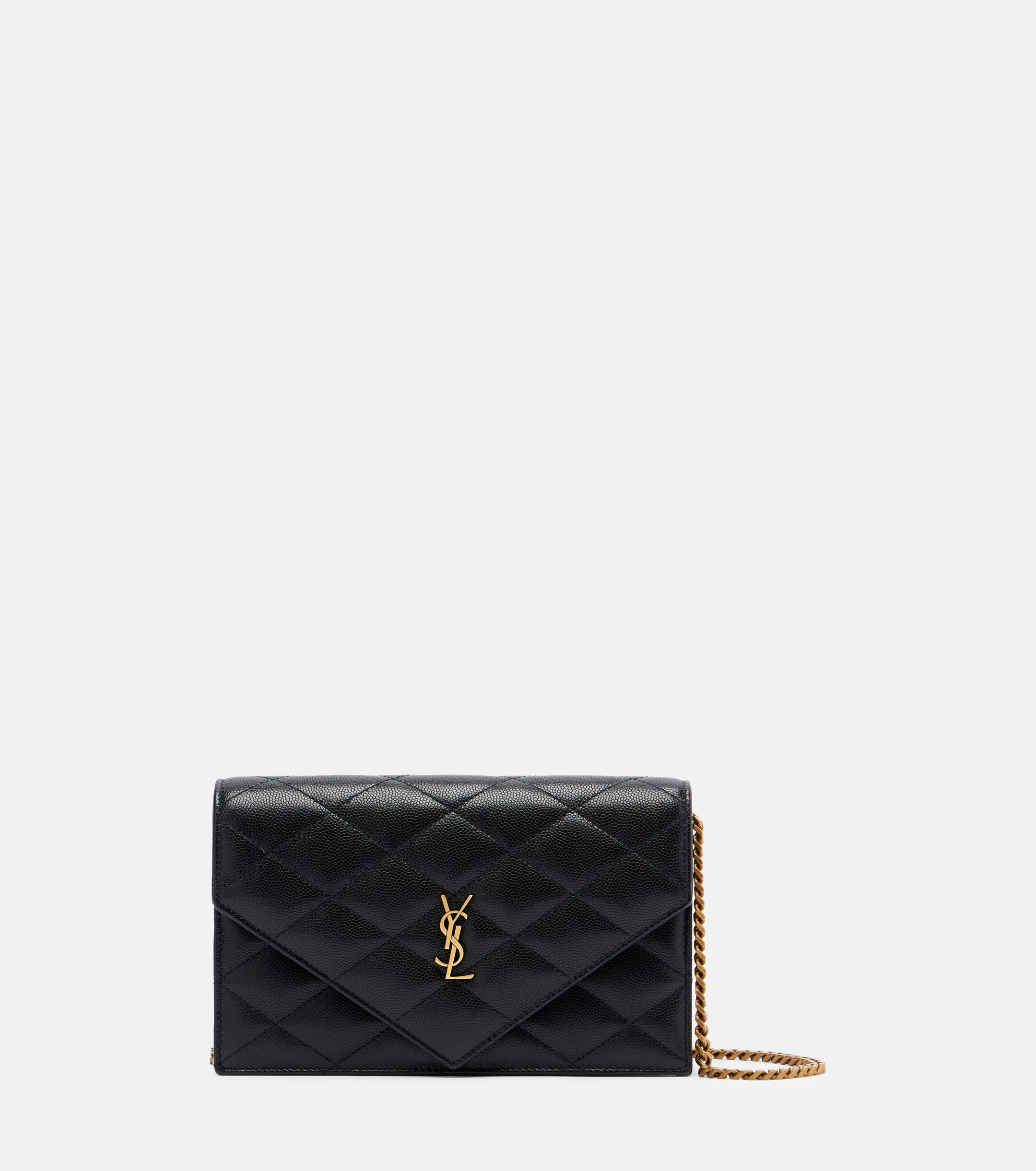 Saint Laurent Paris leather wallet on chain