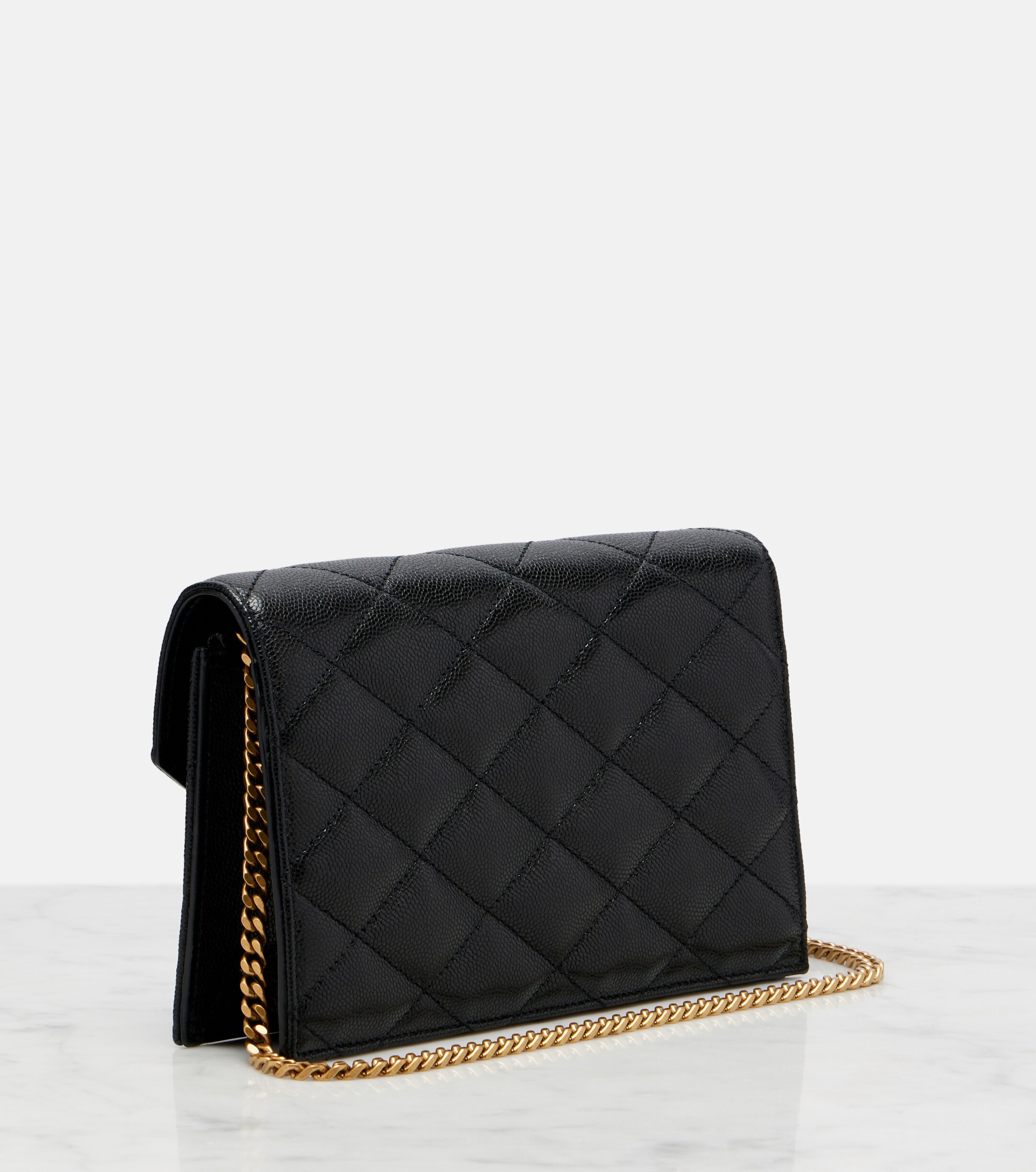 Saint Laurent Paris leather wallet on chain