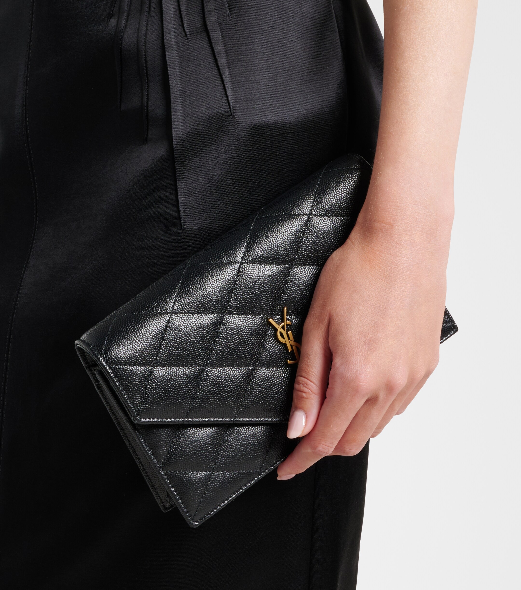Saint Laurent Paris leather wallet on chain