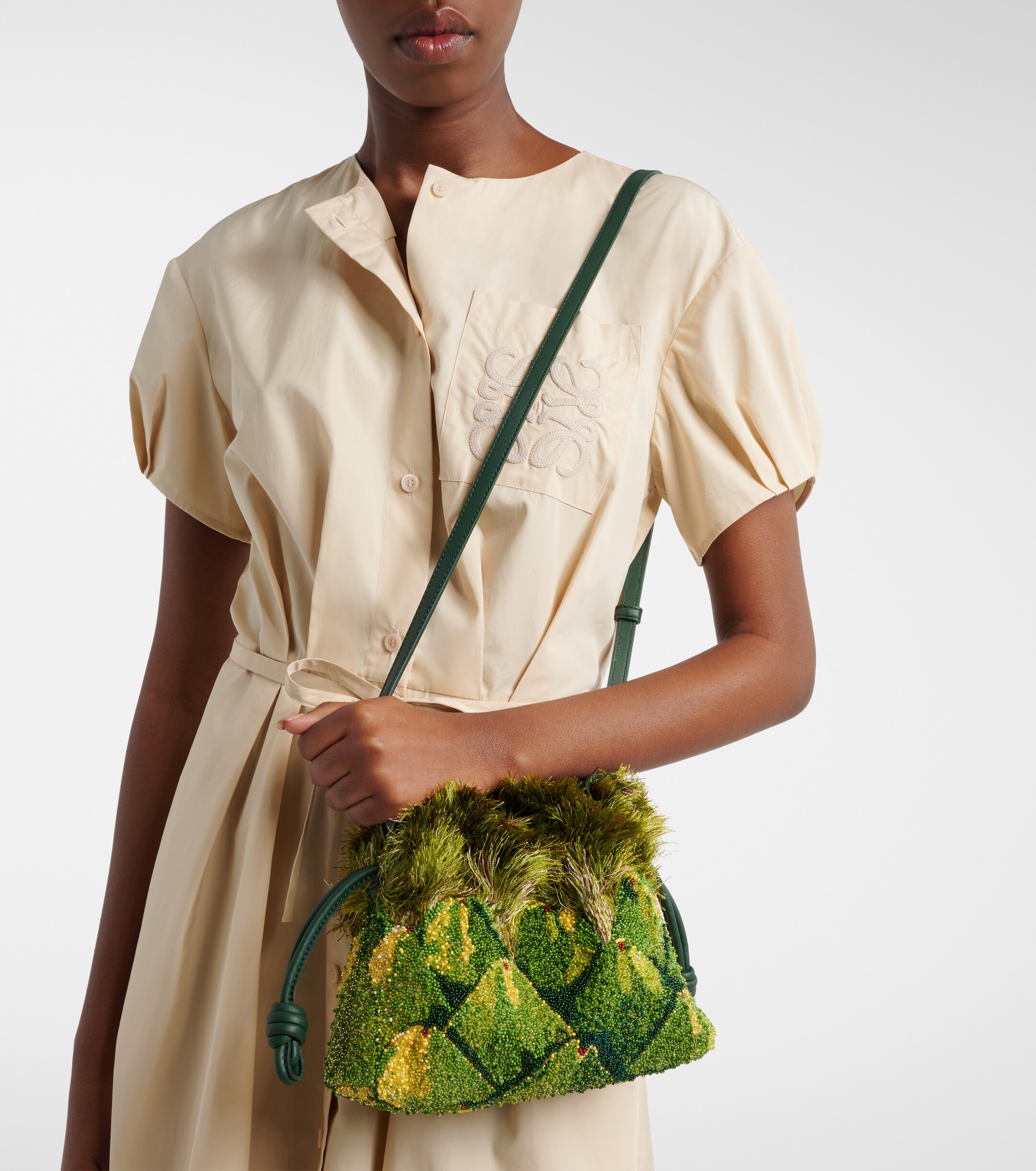 Loewe Paula's Ibiza Flamenco Mini beaded clutch