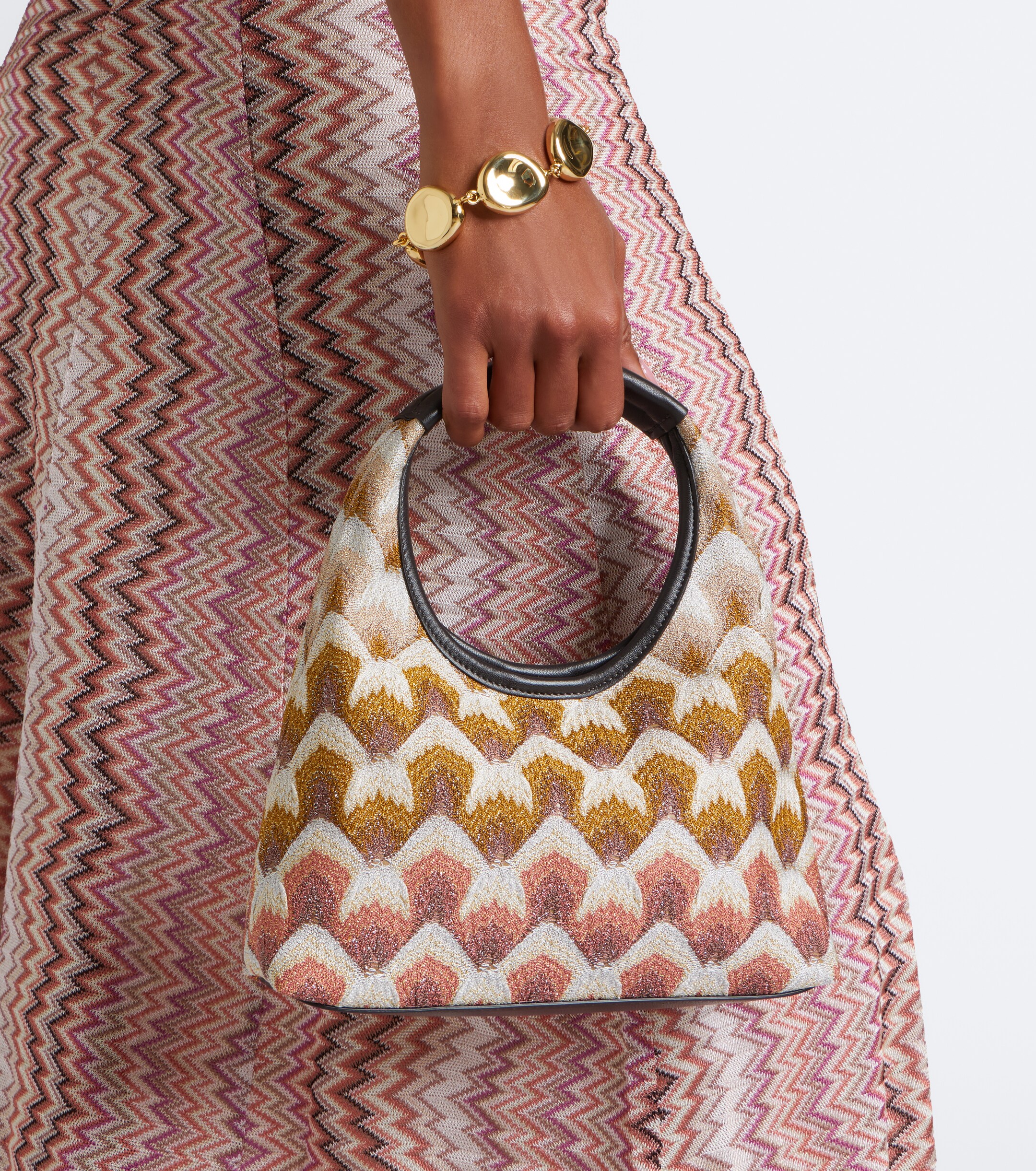 Missoni Wave Small lamé top-handle bag