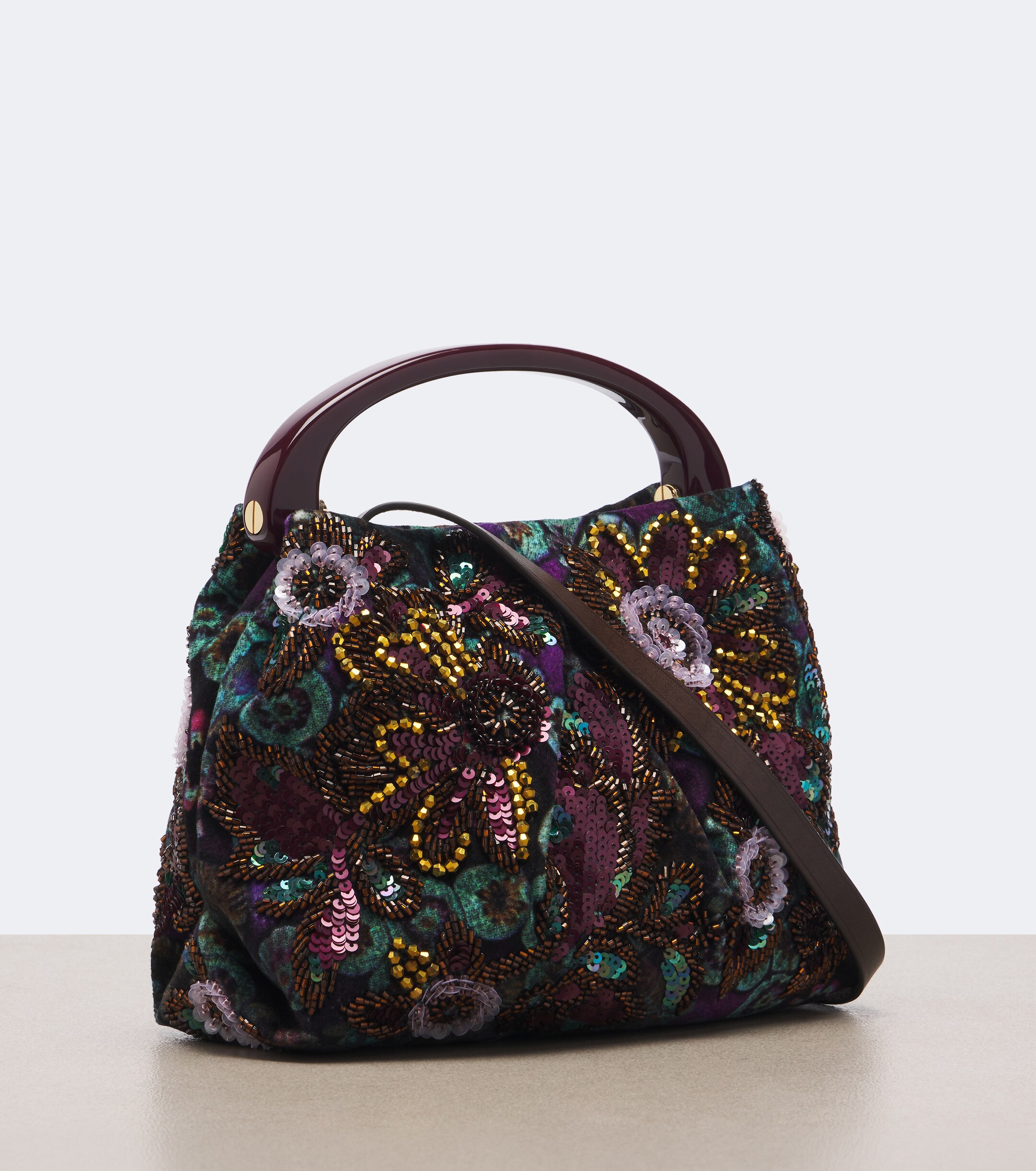 Dries Van Noten Small sequined top-handle bag