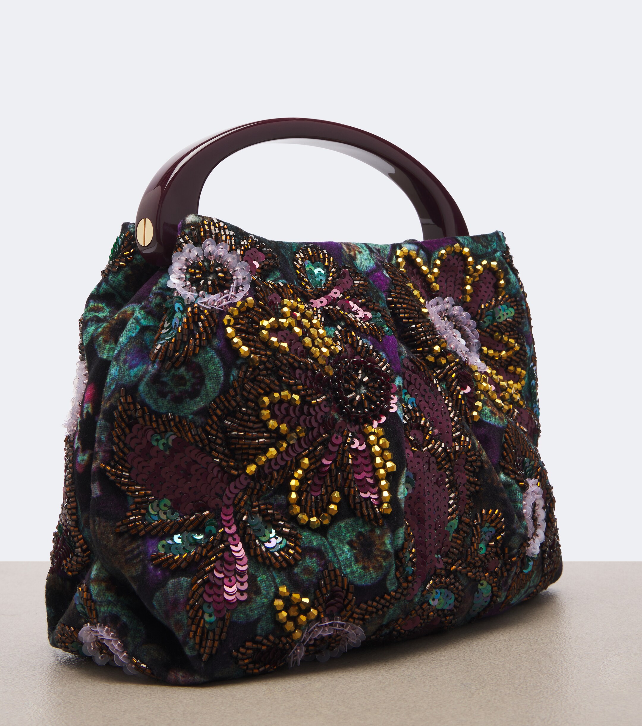 Dries Van Noten Small sequined top-handle bag