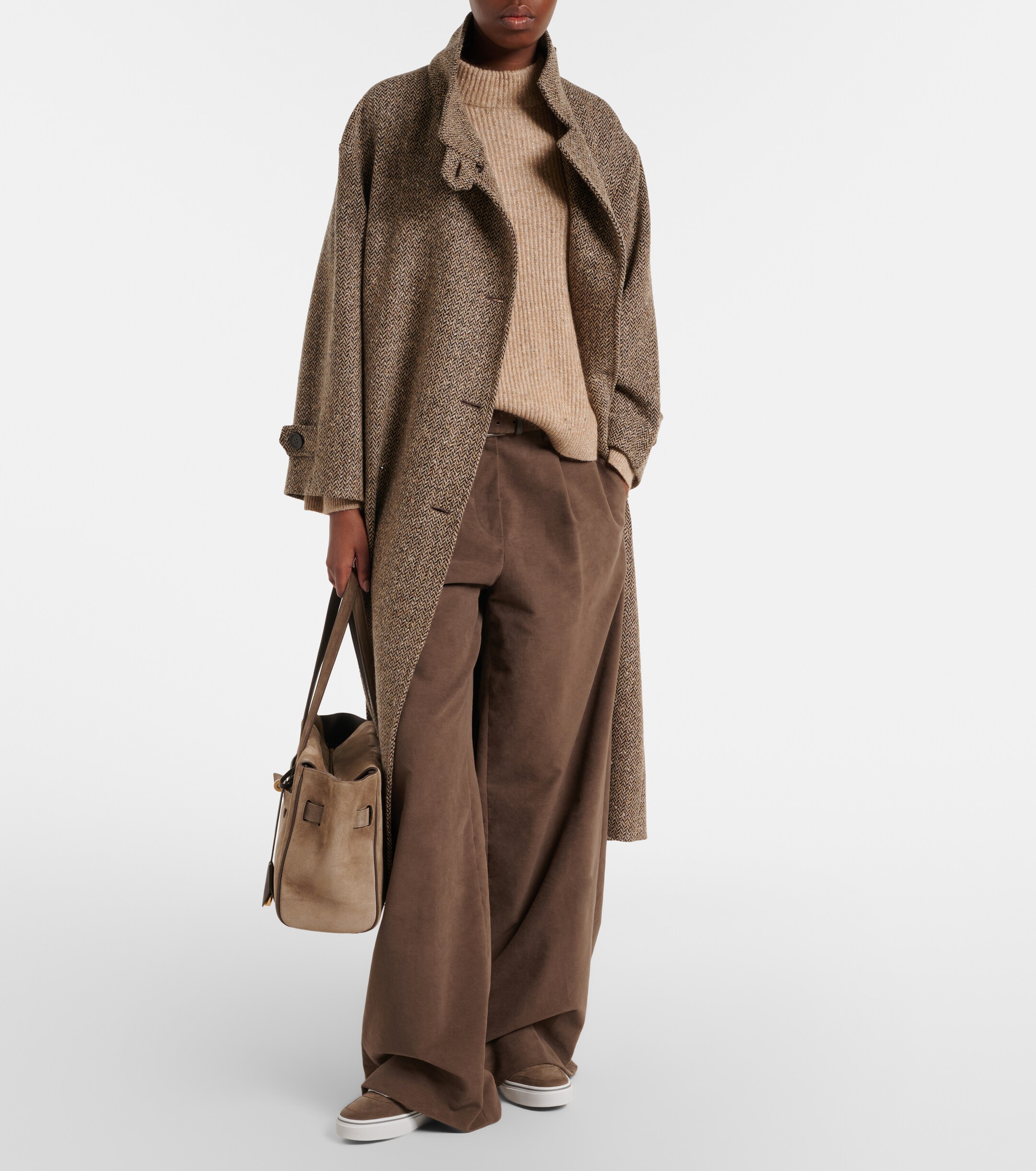 Brunello Cucinelli Brunello Cucinelli Monili shearling-trimmed suede sneakers