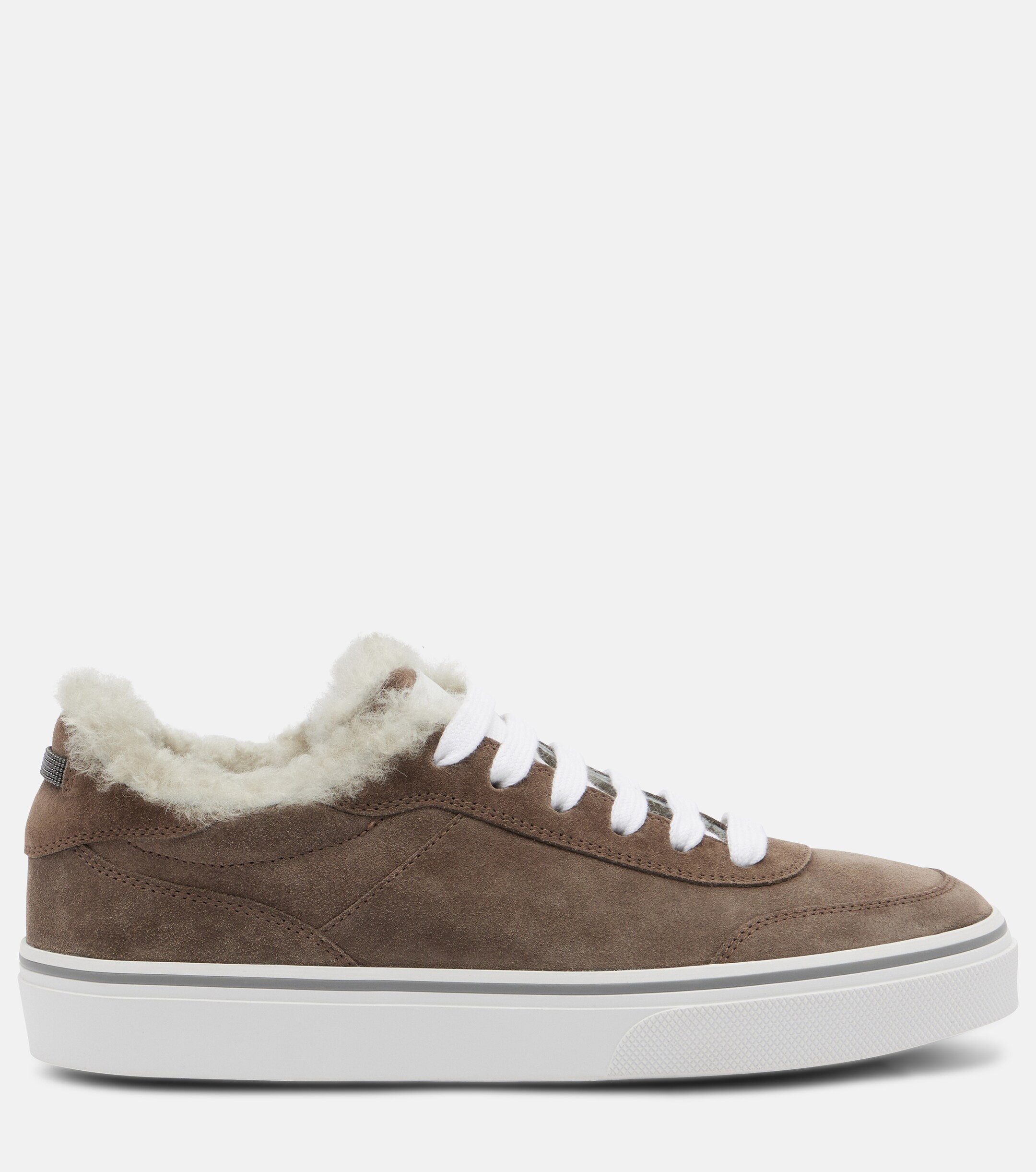 Brunello Cucinelli Brunello Cucinelli Monili shearling-trimmed suede sneakers