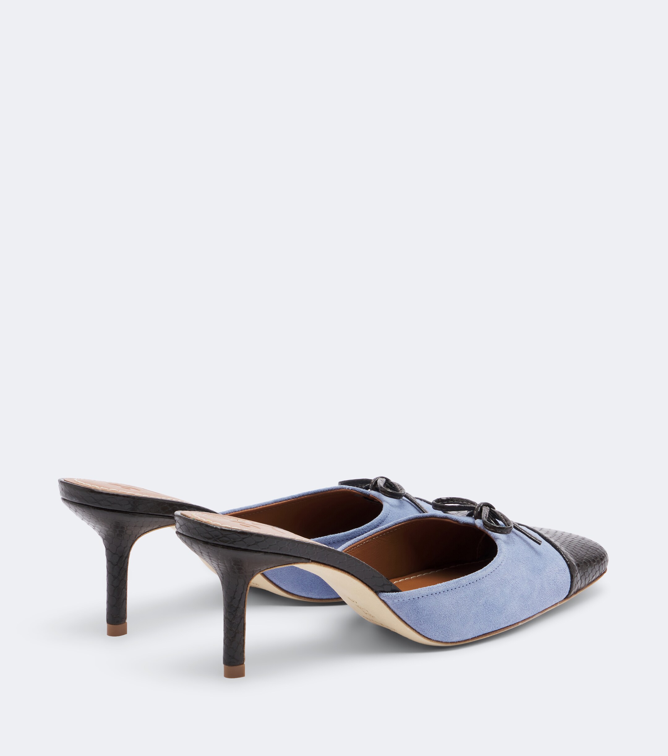 Staud Staud Faye leather-trimmed suede mules