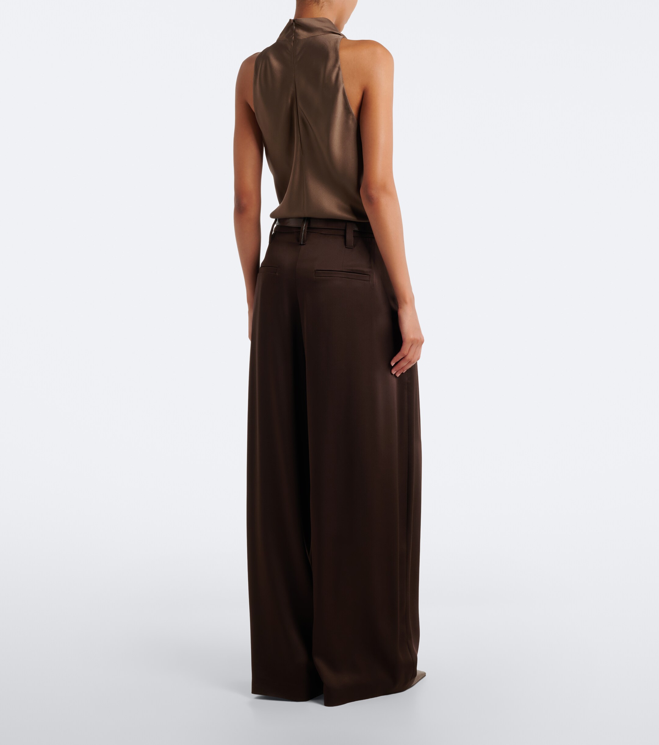 Brunello Cucinelli Brunello Cucinelli Monili pleated silk wide-leg pants