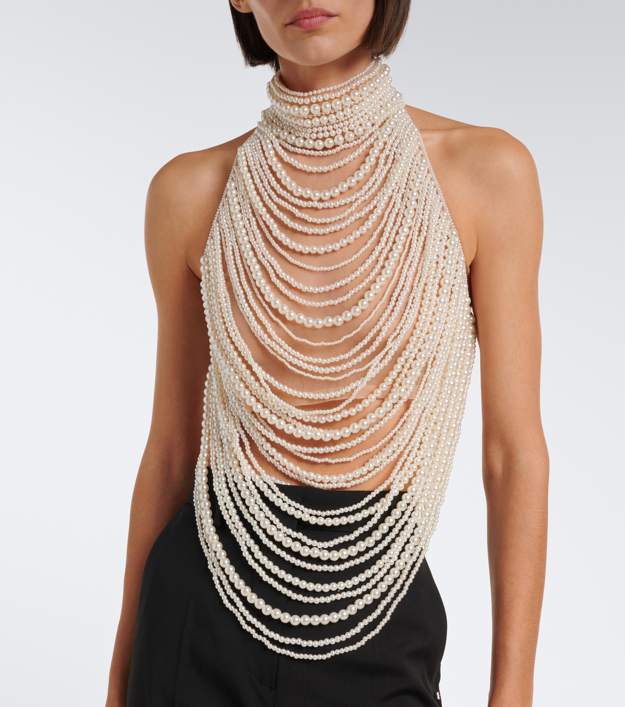 Retrofête Retrofête Elsie embellished halterneck top