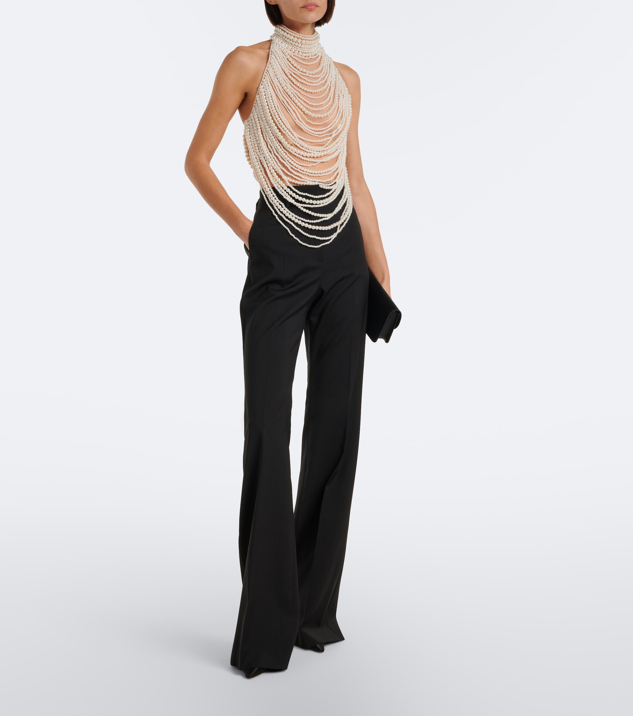Retrofête Retrofête Elsie embellished halterneck top