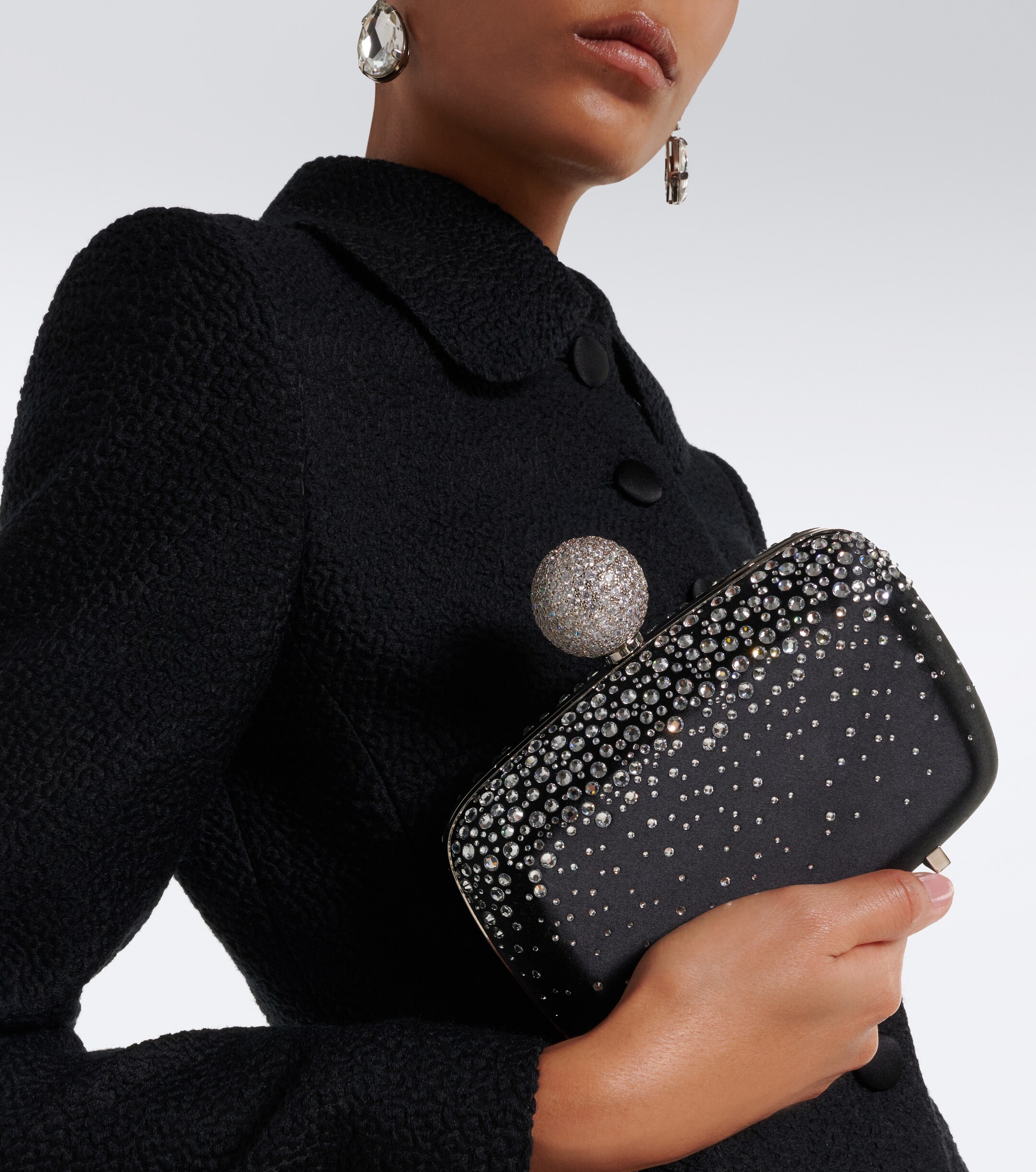 ROGER VIVIER Roger Vivier Vivier Marlene embellished satin clutch