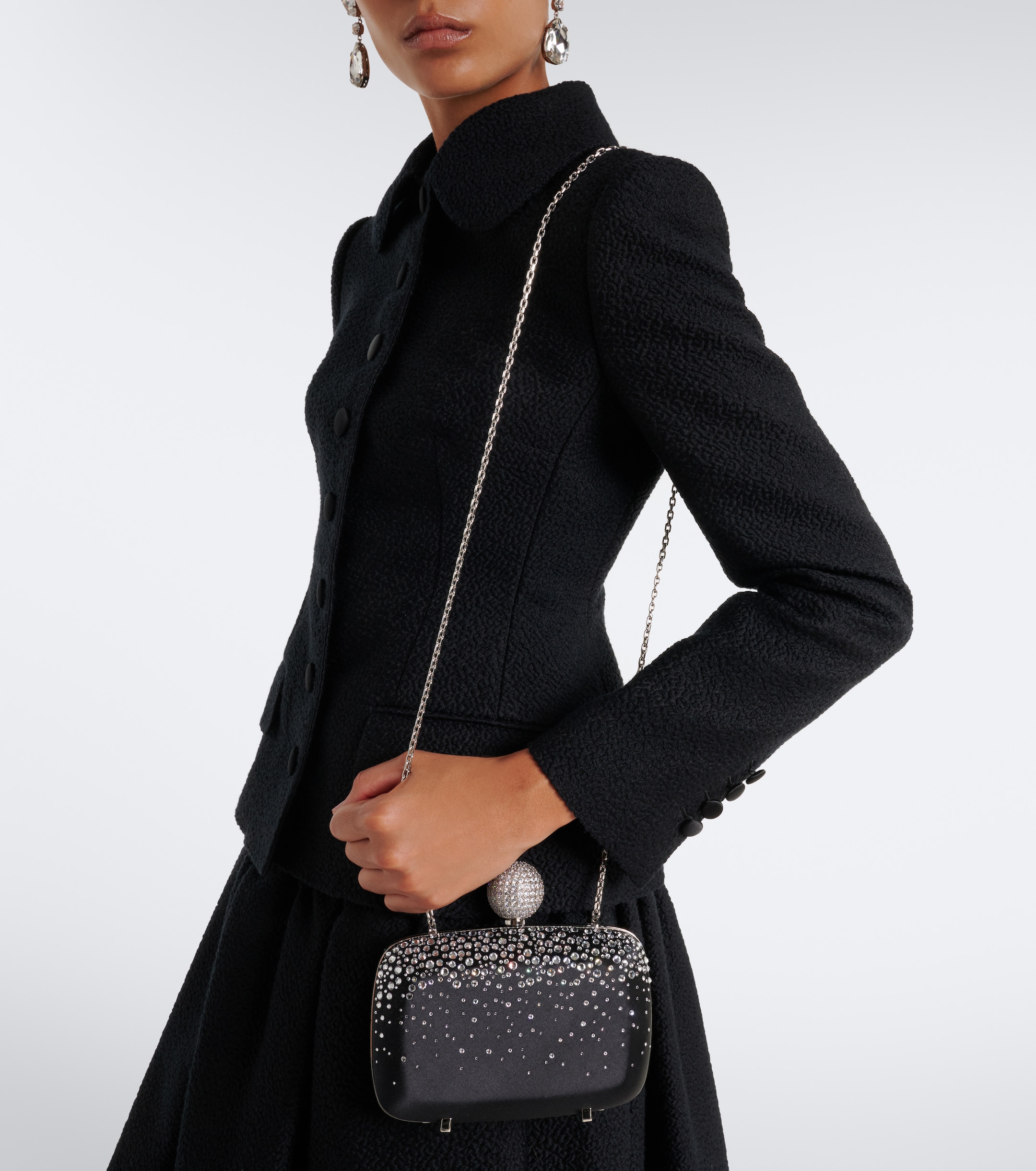 ROGER VIVIER Roger Vivier Vivier Marlene embellished satin clutch