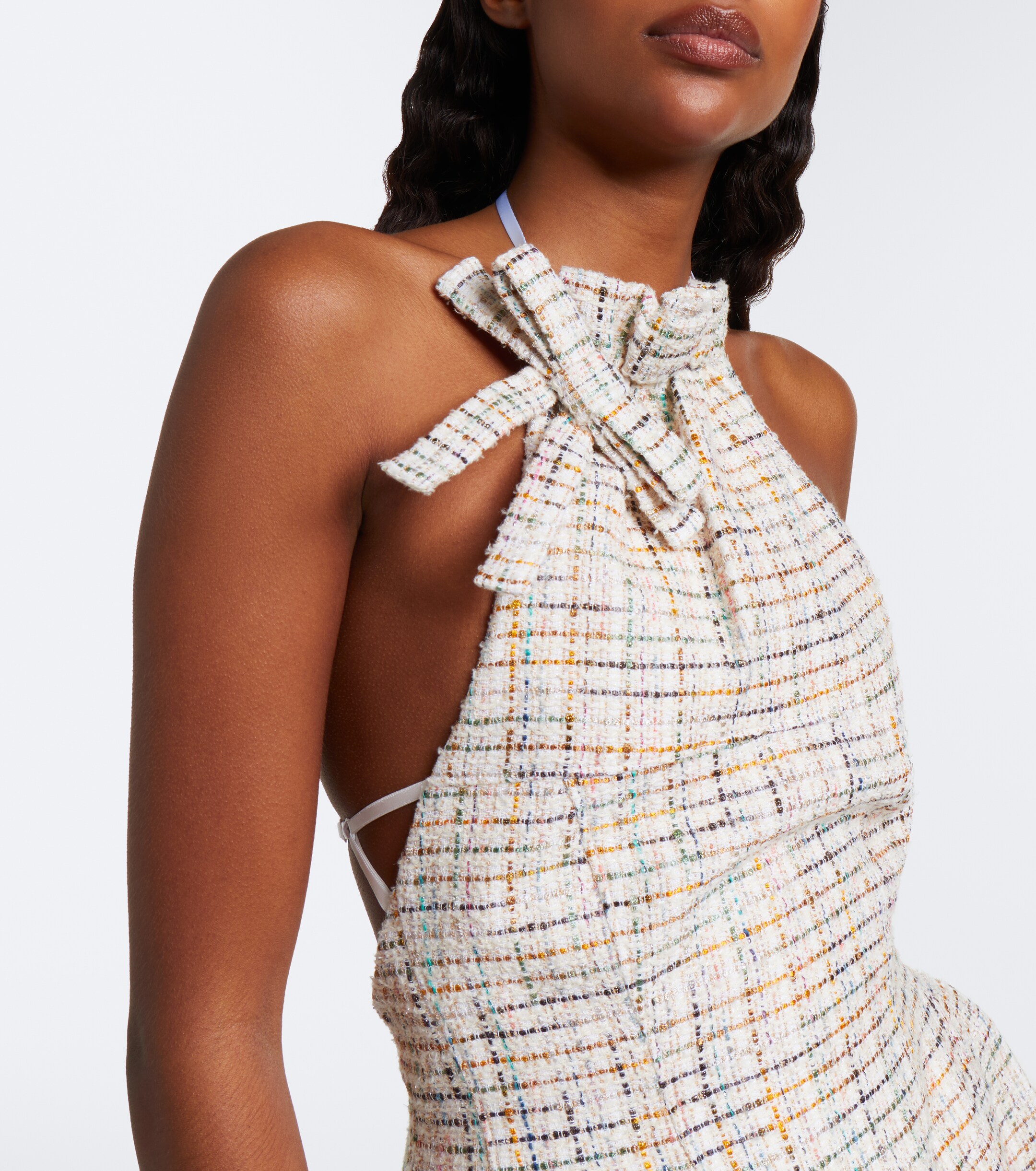 SHUSHU/TONG Shushu/Tong Halterneck cotton-blend tweed minidress