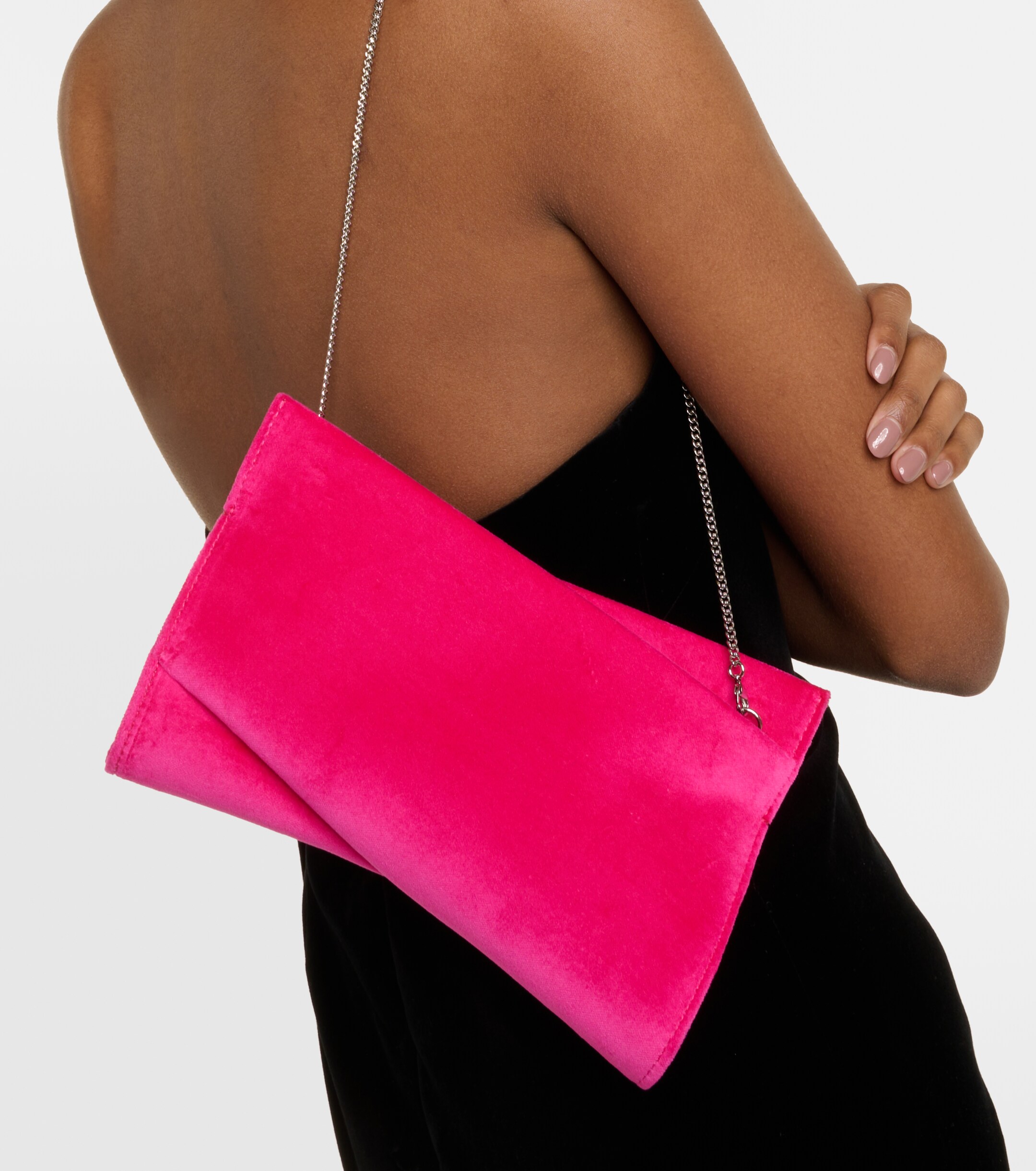 CHRISTIAN LOUBOUTIN Loubitwist Small cotton velvet clutch