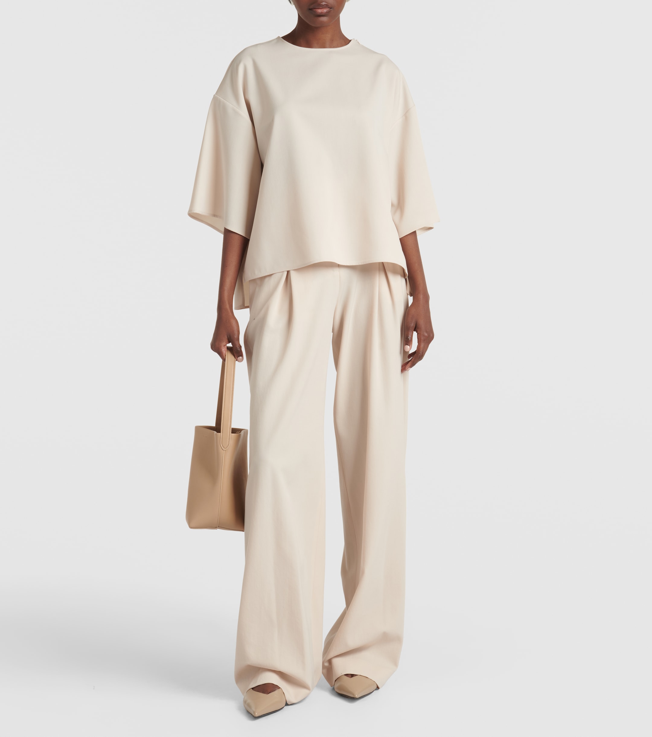 Fforme Faye high-rise wool wide-leg pants
