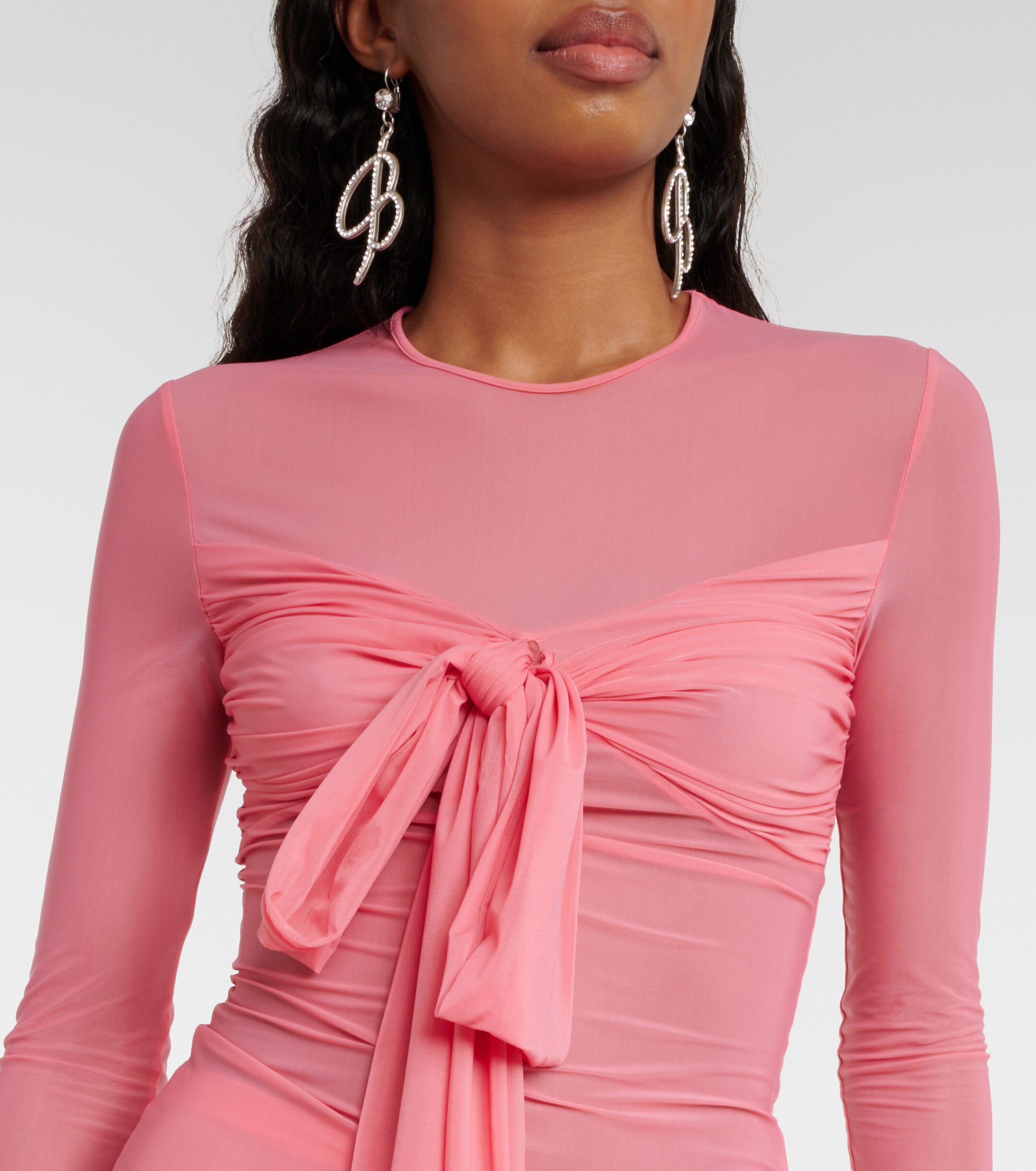 Blumarine Bow-detail jersey top