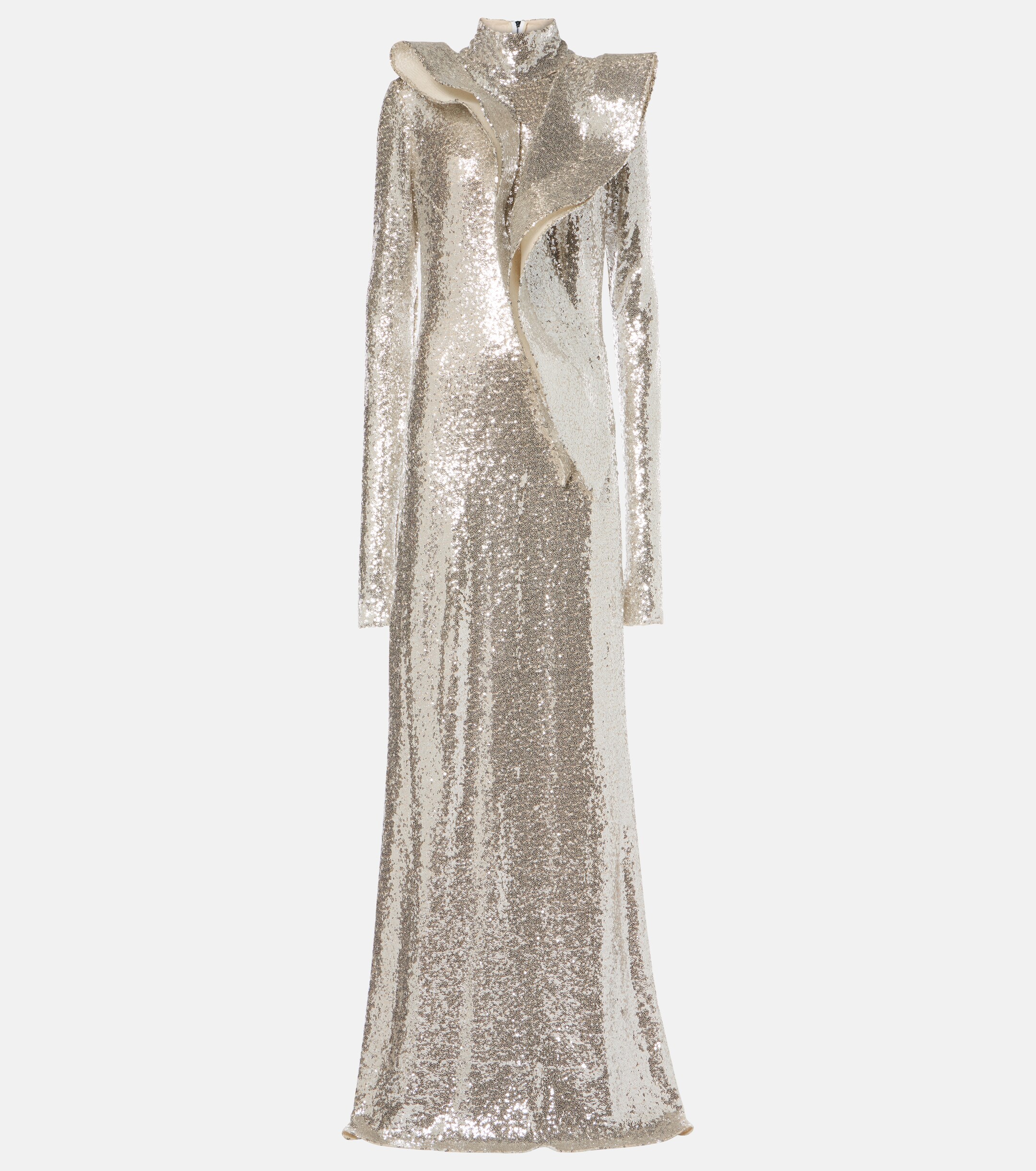 Maticevski Orbital ruffled sequined gown