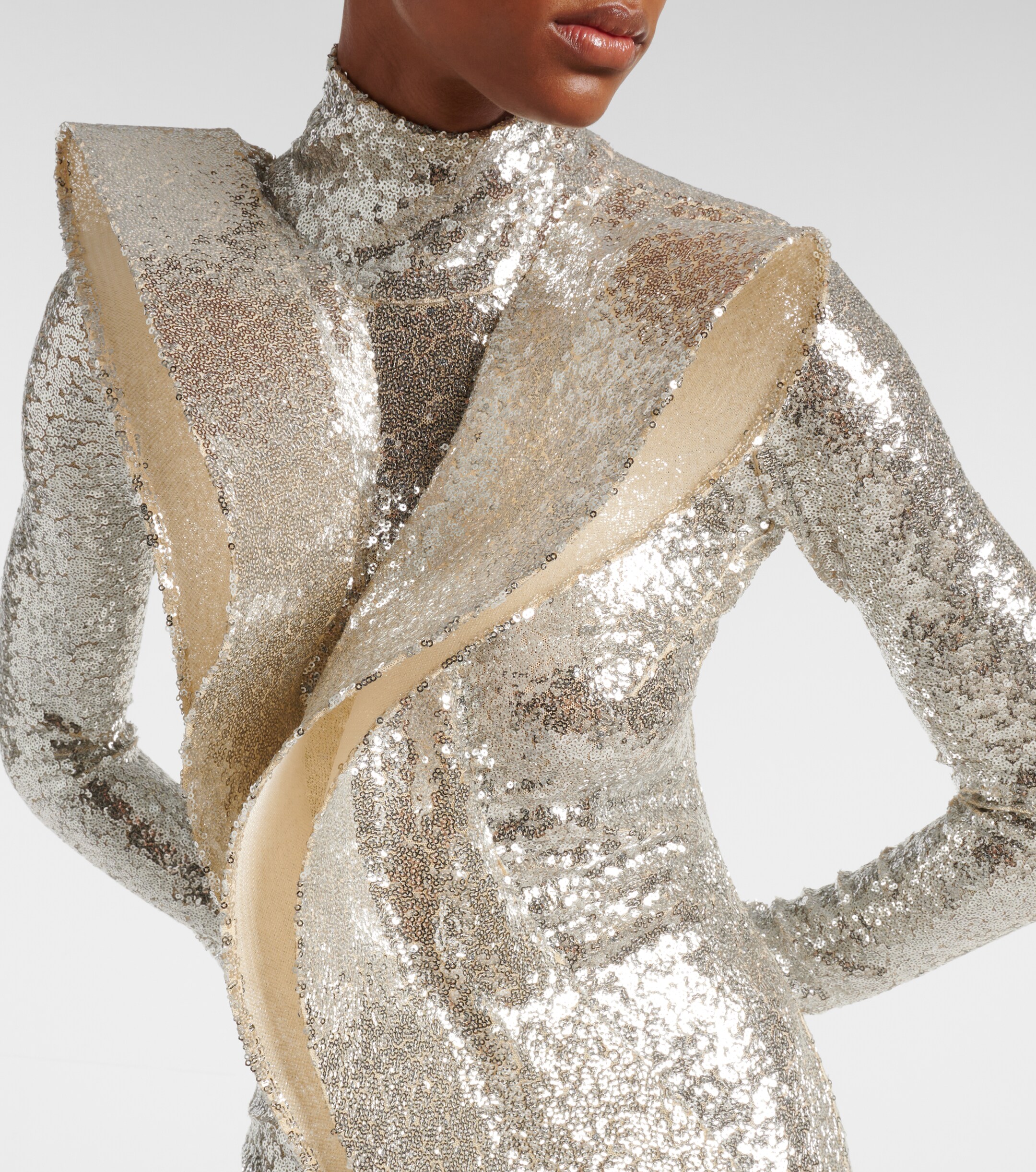 Maticevski Orbital ruffled sequined gown