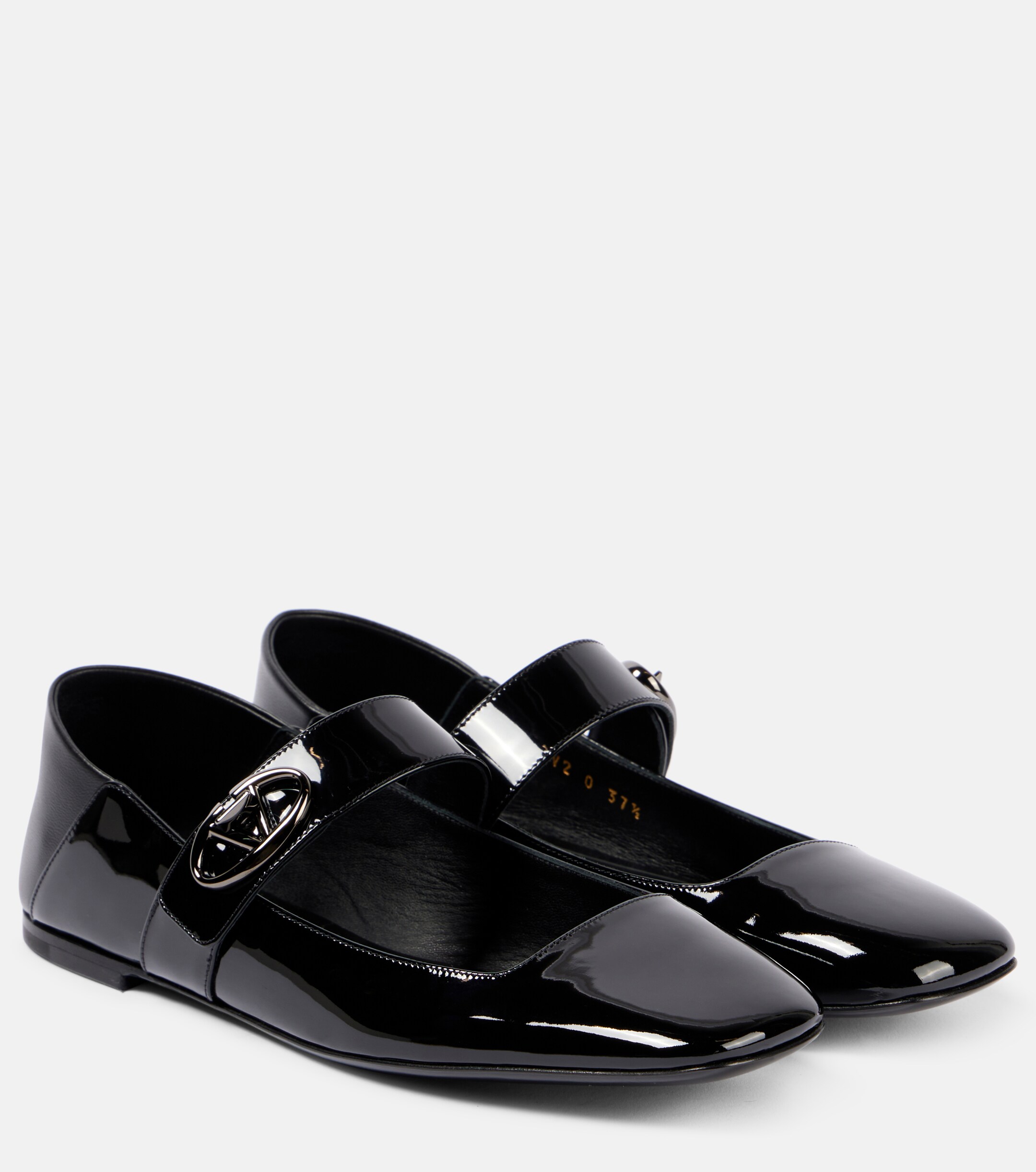 Valentino Garavani - VLogo Locker patent leather Mary Jane flats