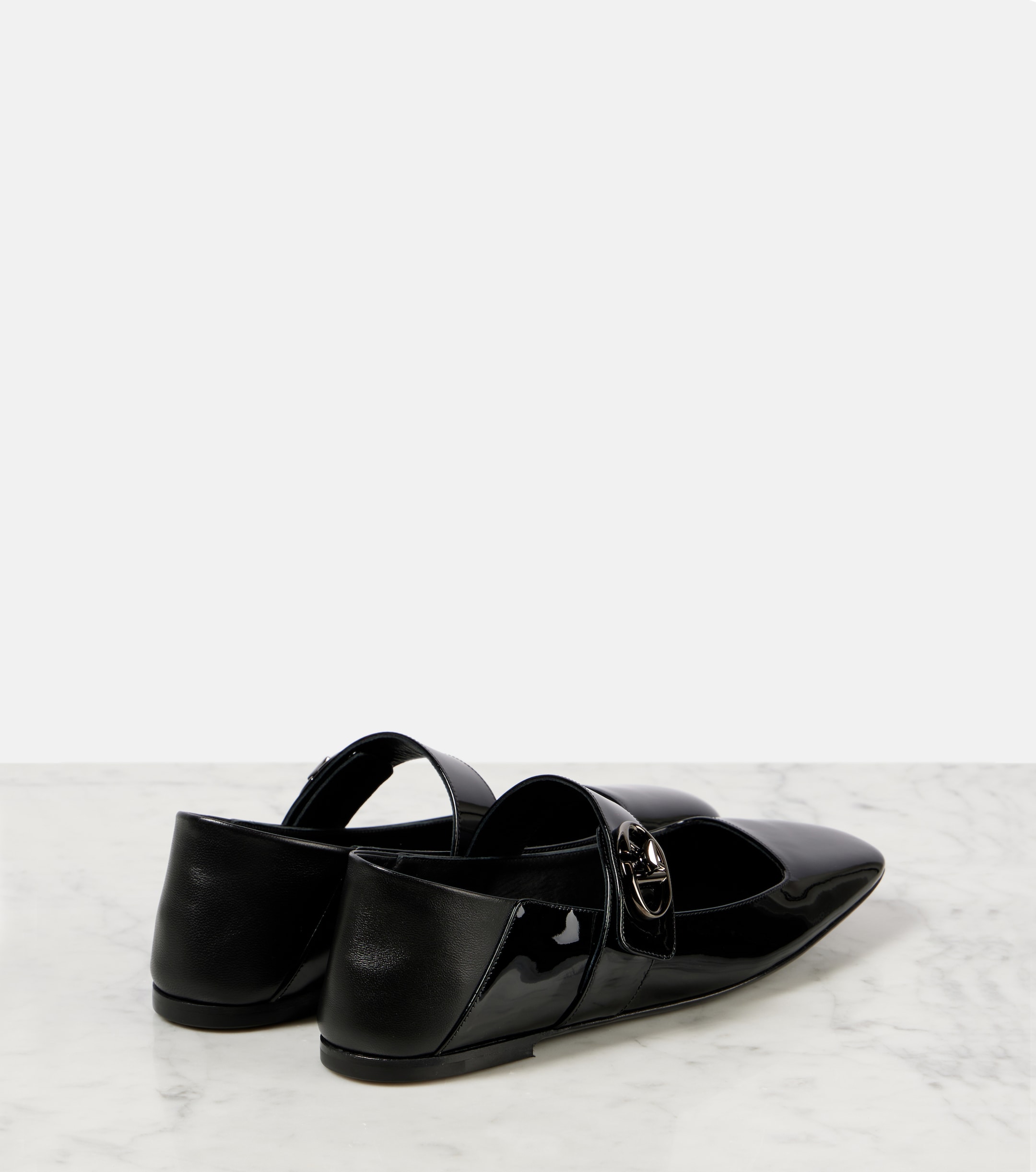 Valentino Garavani - VLogo Locker patent leather Mary Jane flats