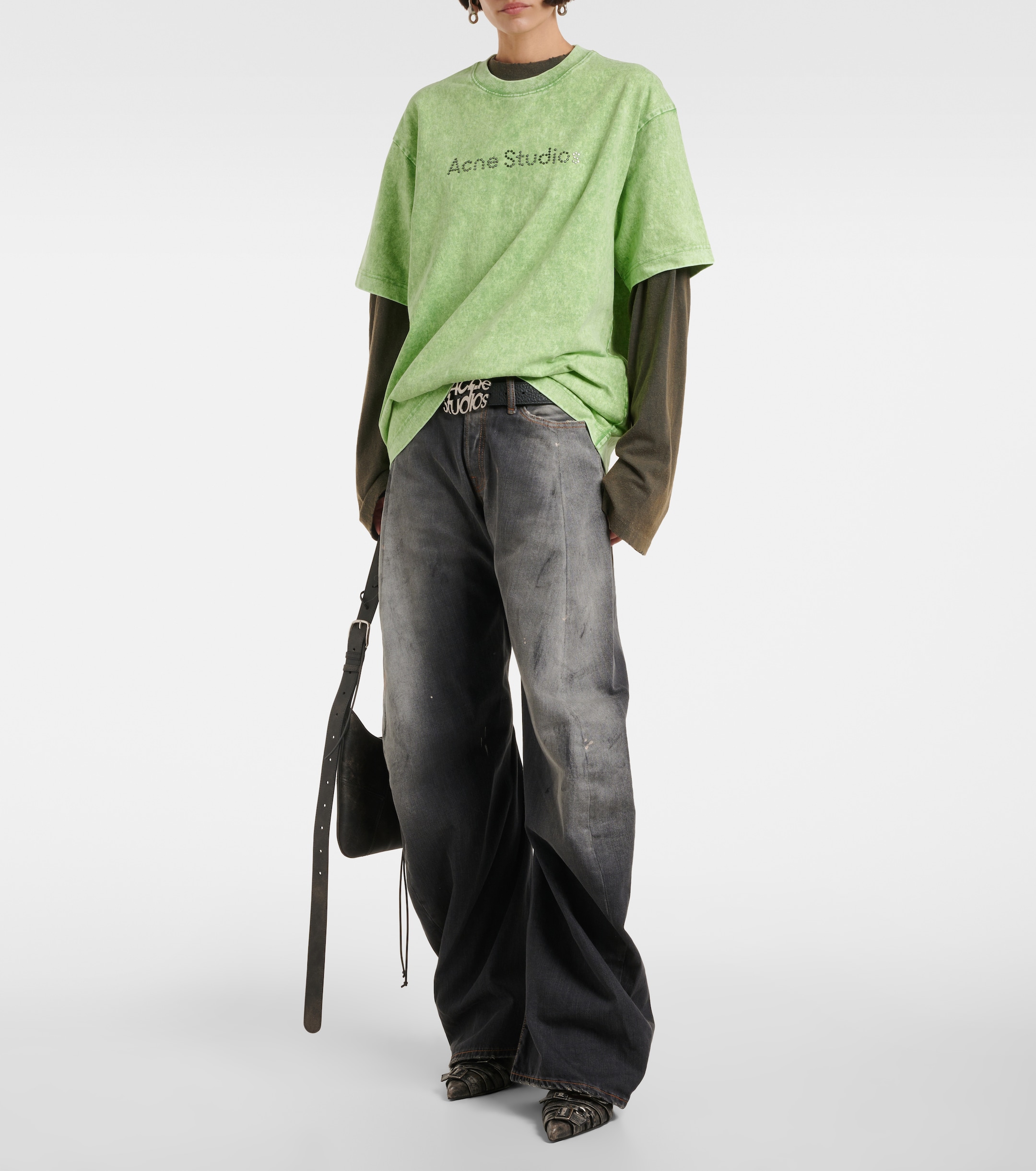 Acne Studios 2006F distressed low-rise wide-leg jeans