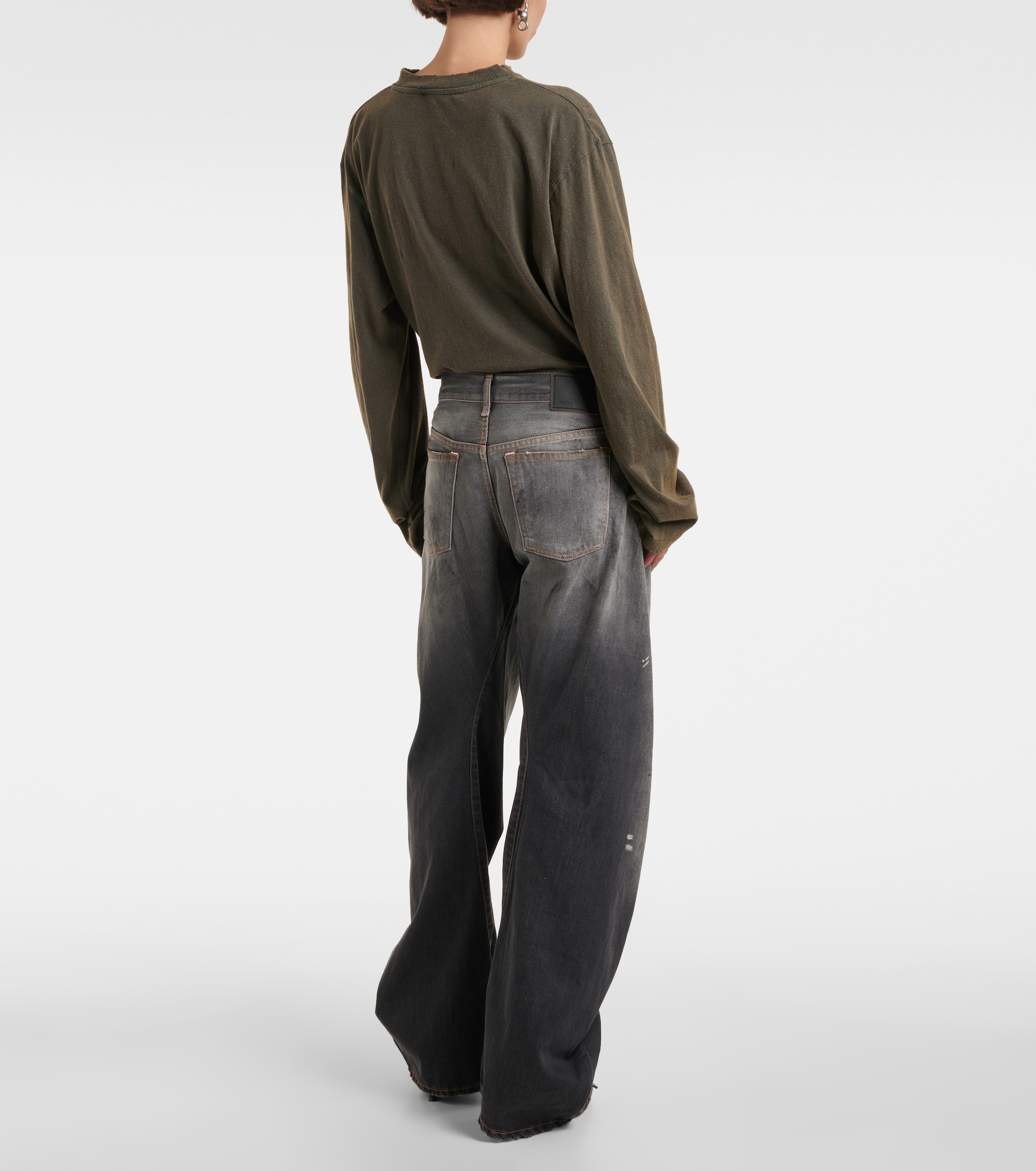 Acne Studios 2006F distressed low-rise wide-leg jeans