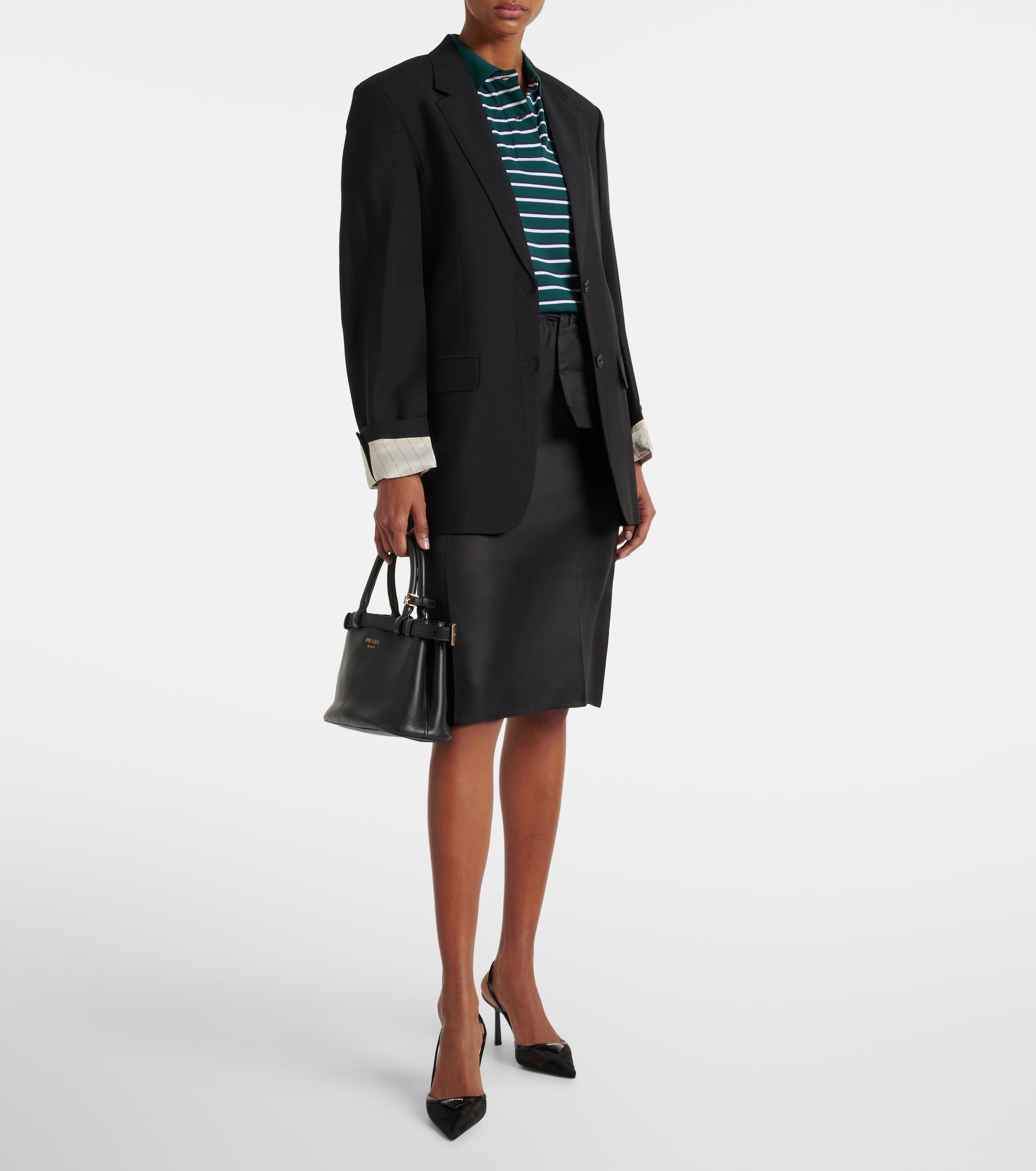 Prada - Silk twill midi skirt | Plush