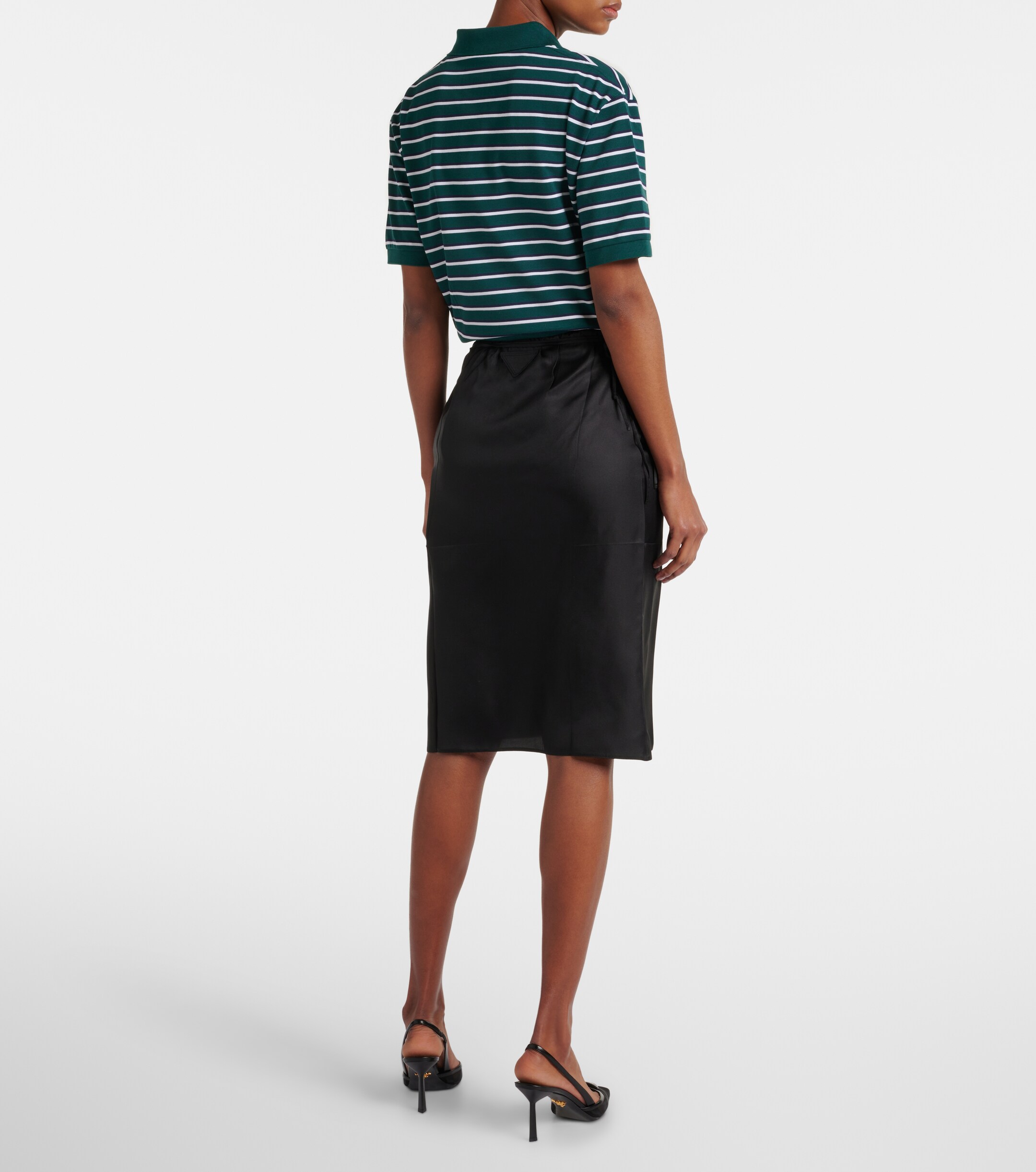 Prada - Silk twill midi skirt | Plush
