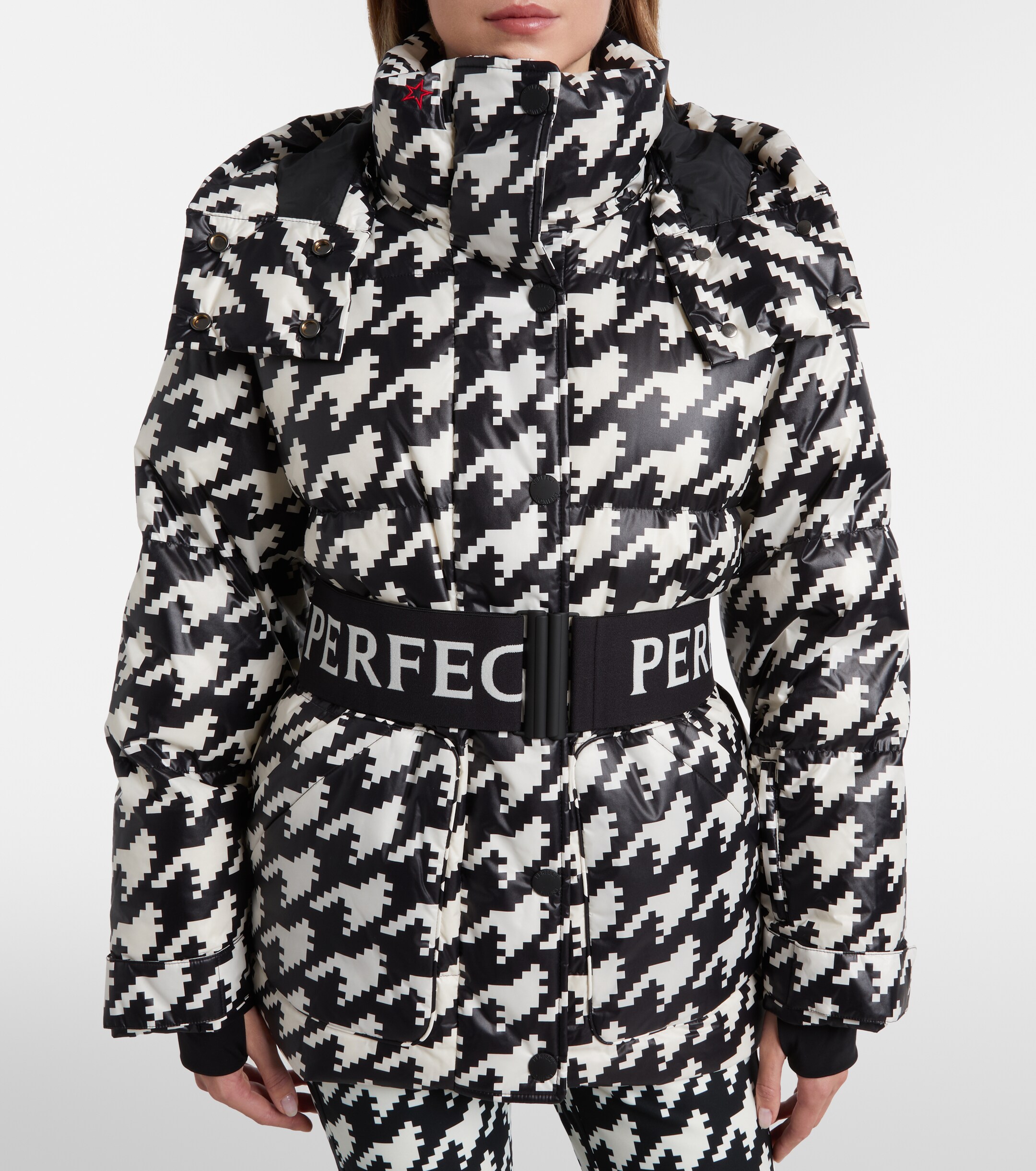 PERFECT MOMENT Perfect Moment Cortina houndstooth ski jacket