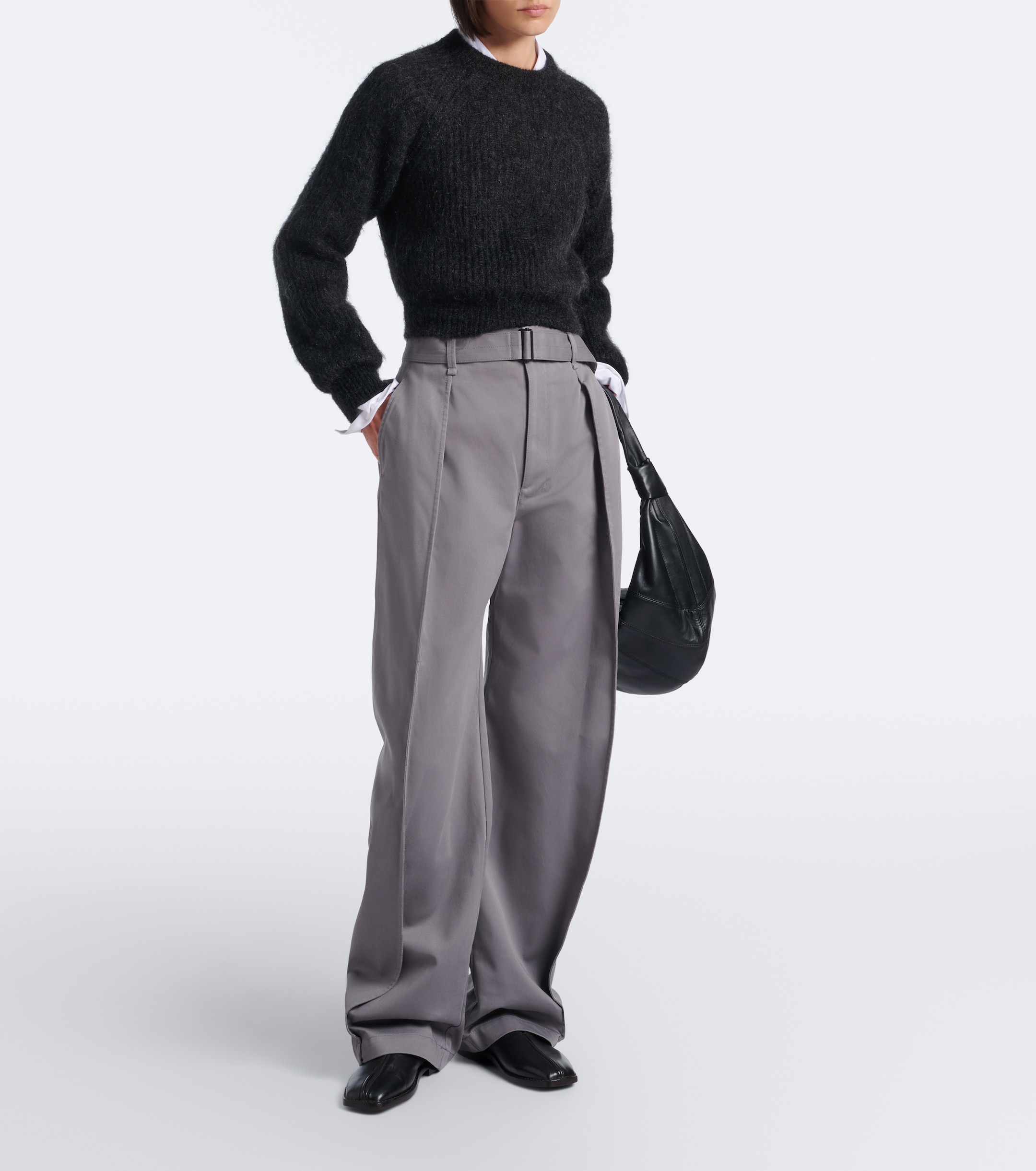 Lemaire Lemaire Belted twill wide-leg pants
