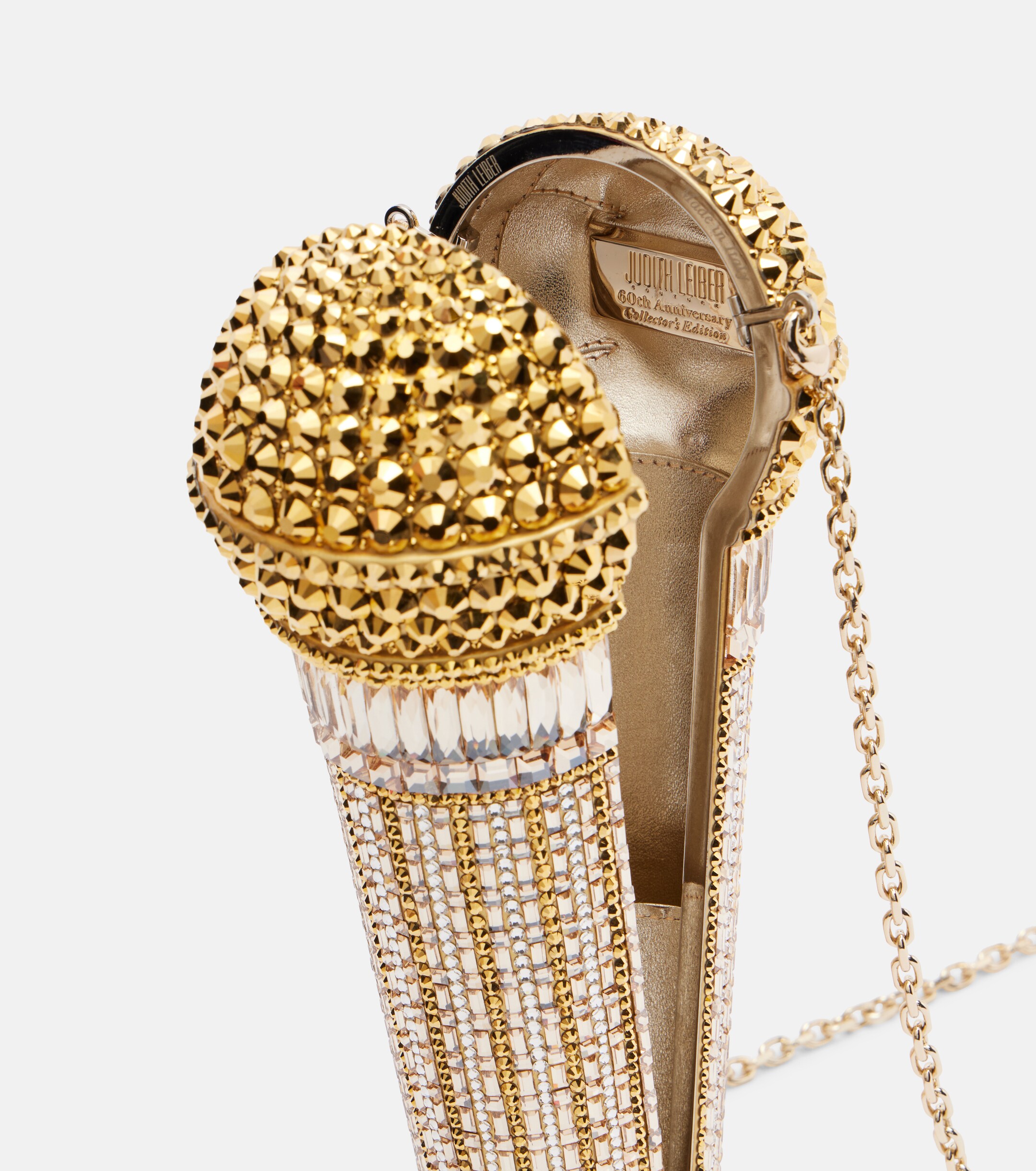 Judith Leiber Couture Microphone Small crystal-embellished clutch thumbnail