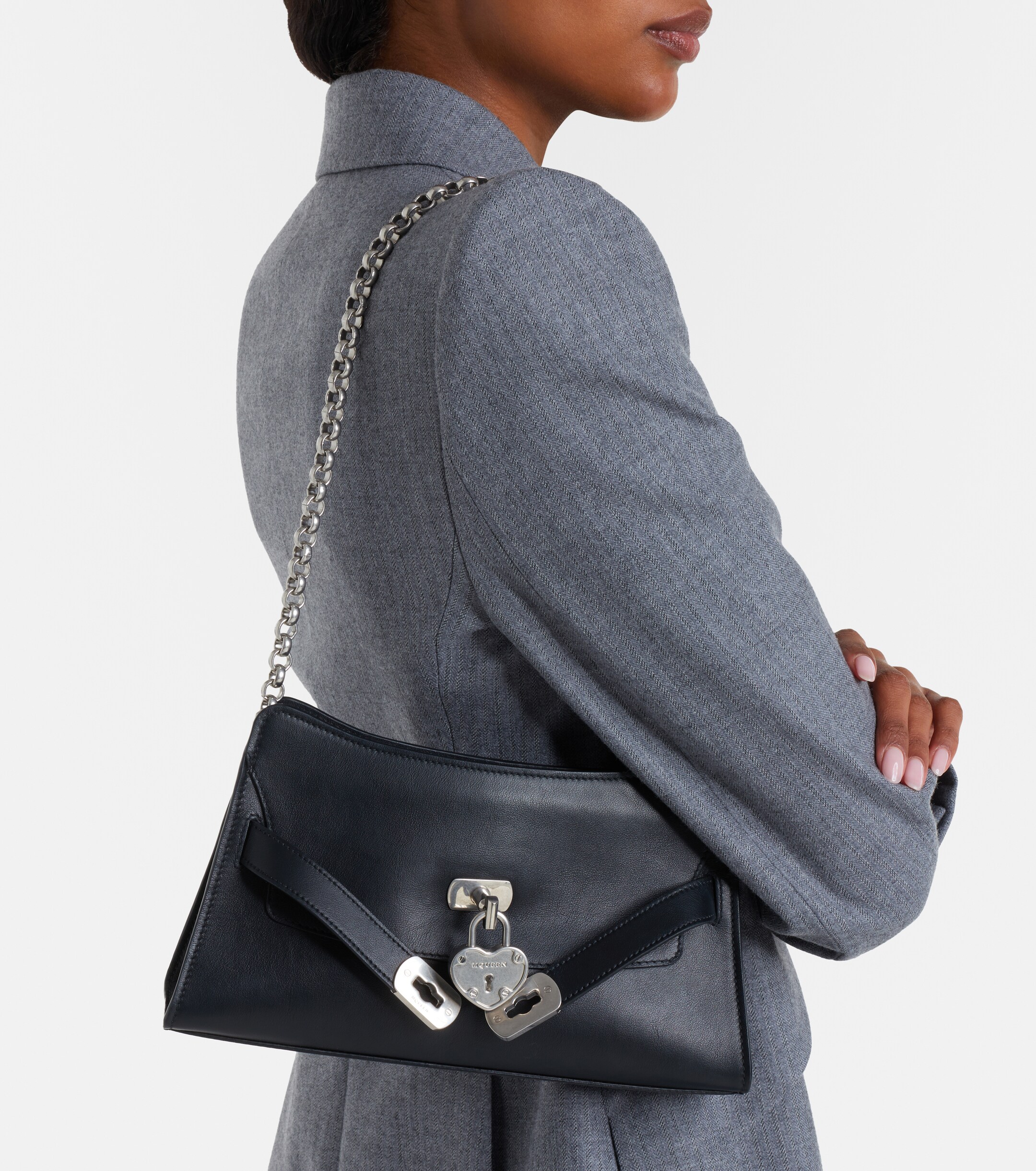 McQueen Locke Small leather shoulder bag