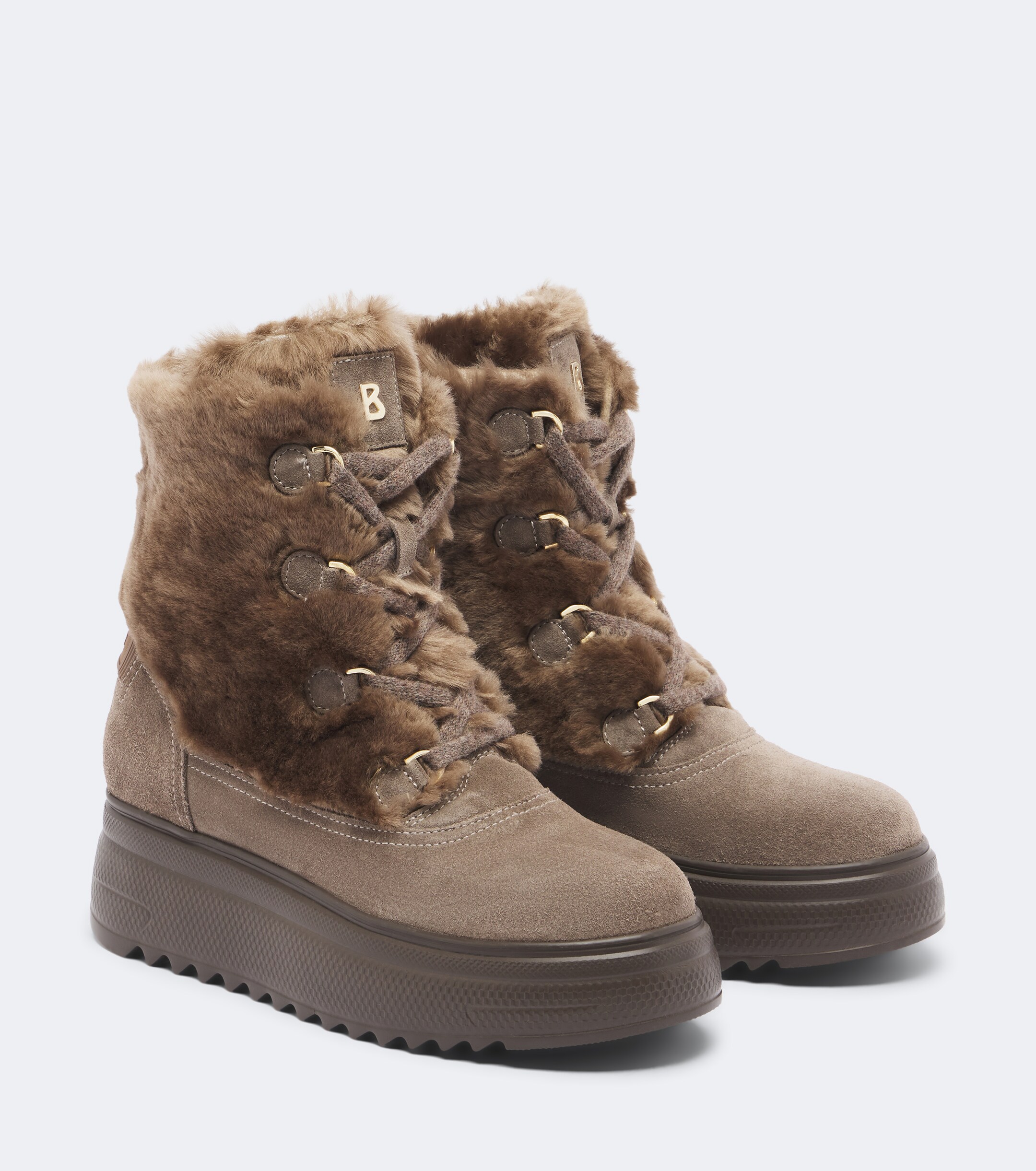 BOGNER Bogner Stockholm suede and shearling lace-up boots
