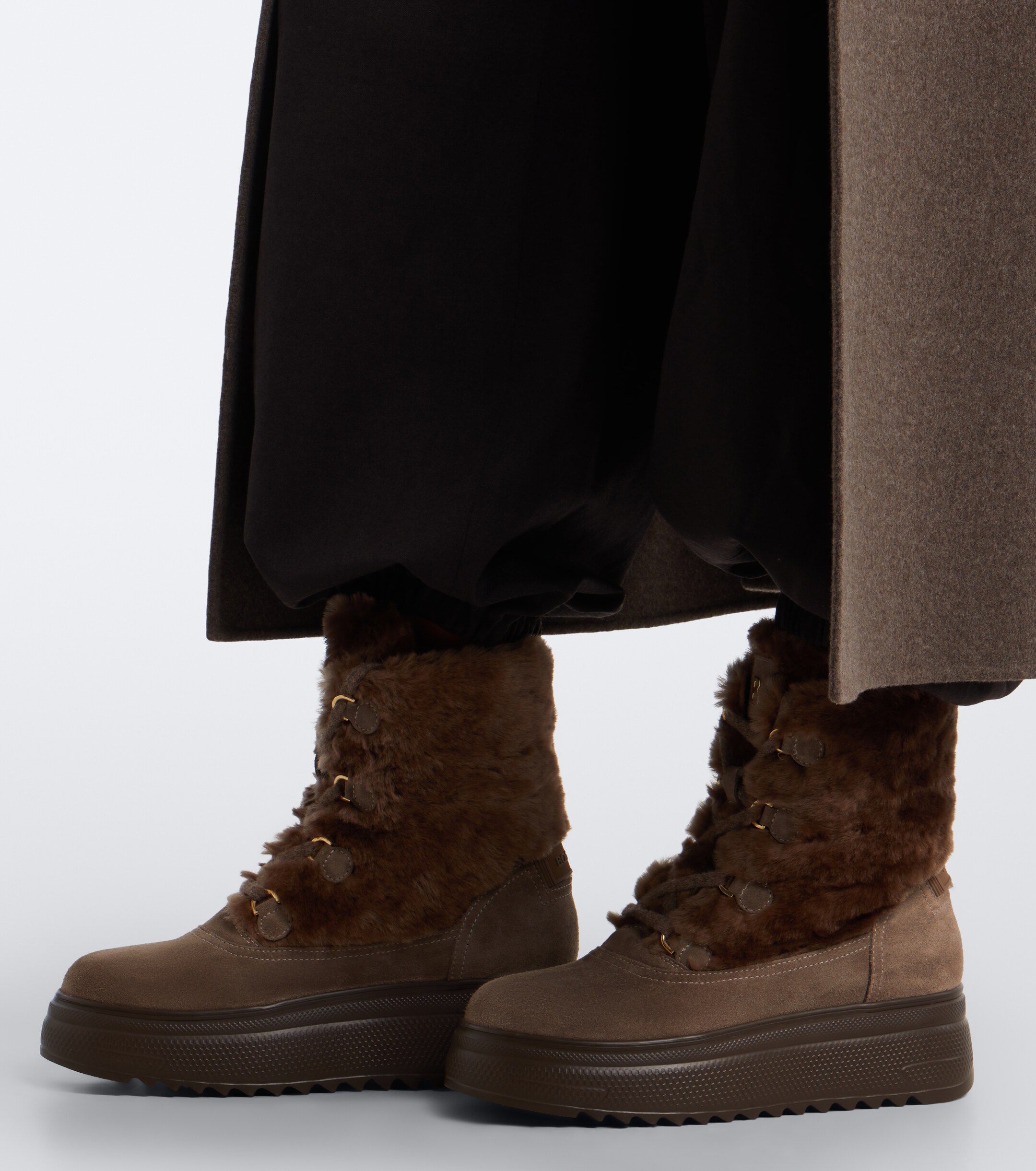 BOGNER Bogner Stockholm suede and shearling lace-up boots
