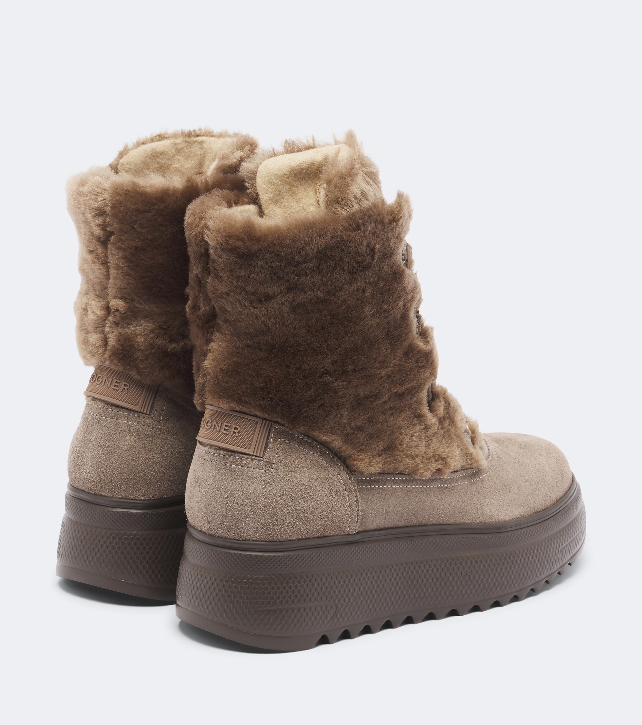 BOGNER Bogner Stockholm suede and shearling lace-up boots