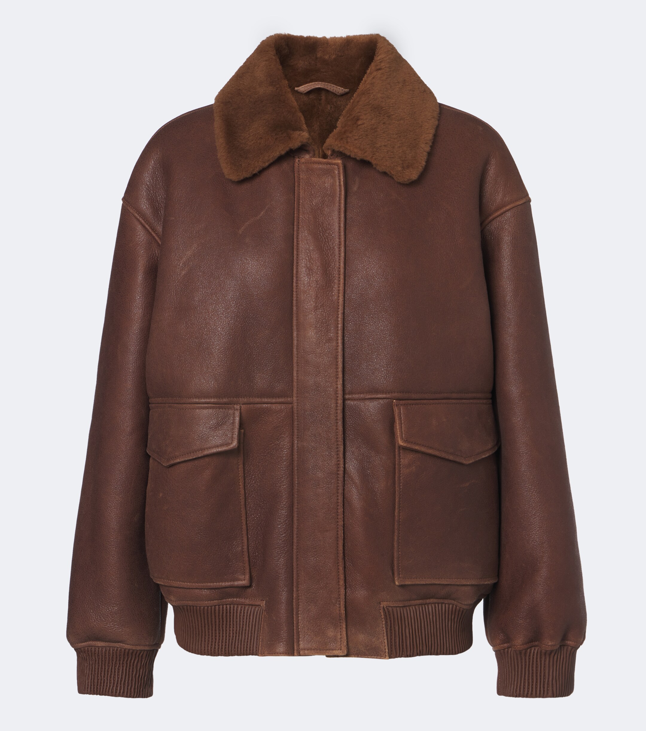 ARMA Arma Riley shearling-trimmed leather jacket