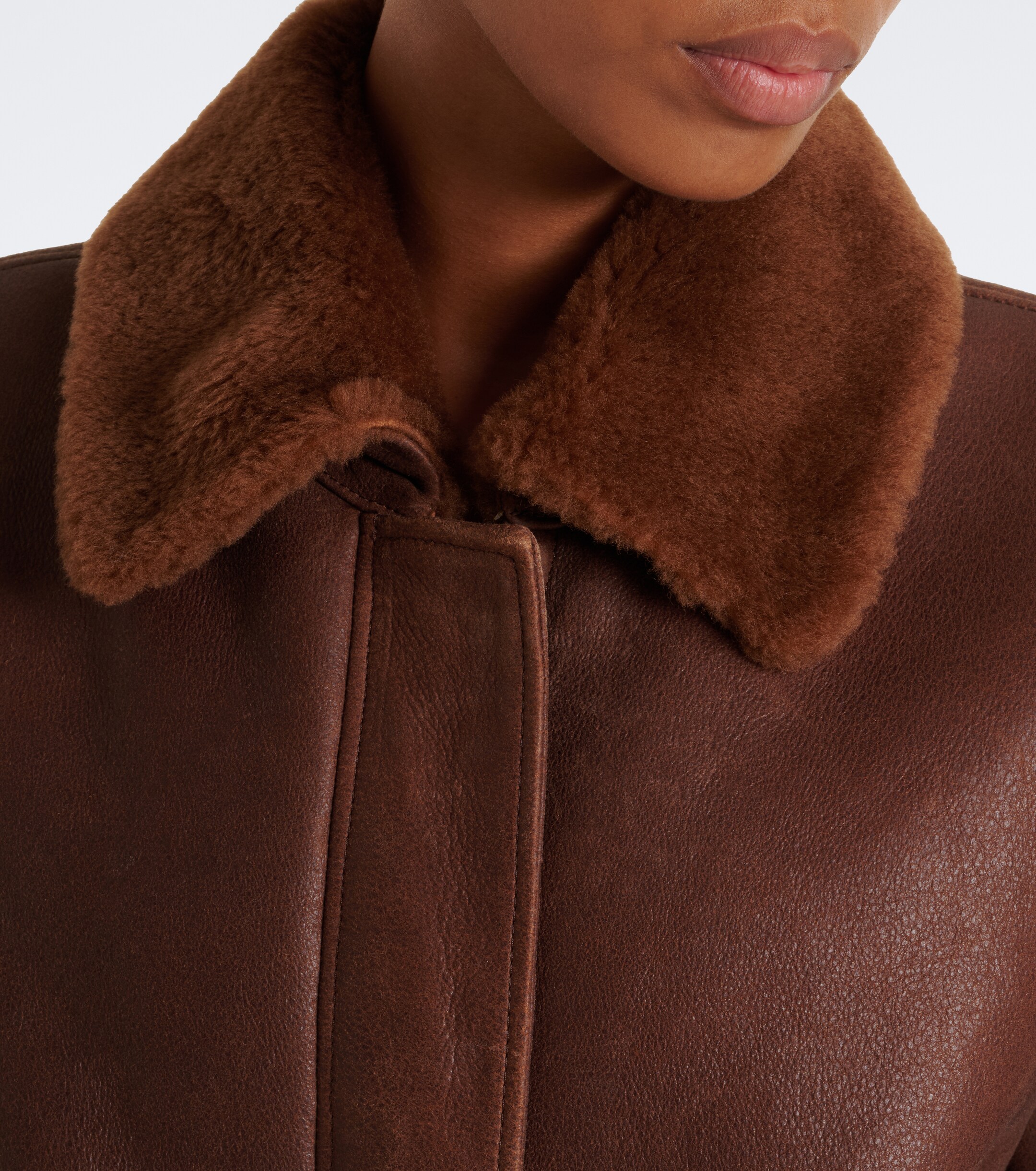 ARMA Arma Riley shearling-trimmed leather jacket