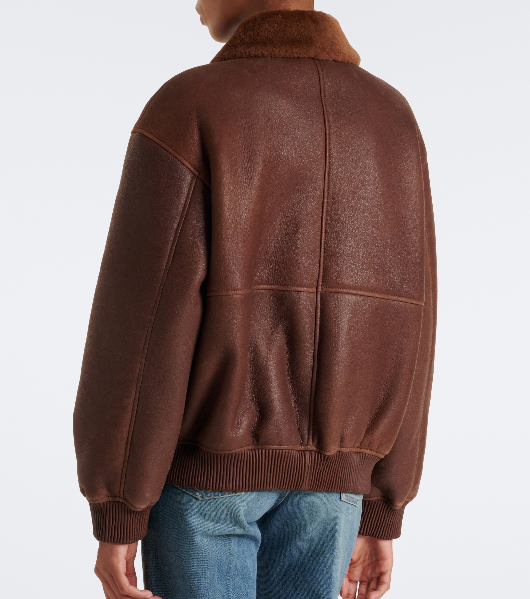 ARMA Arma Riley shearling-trimmed leather jacket