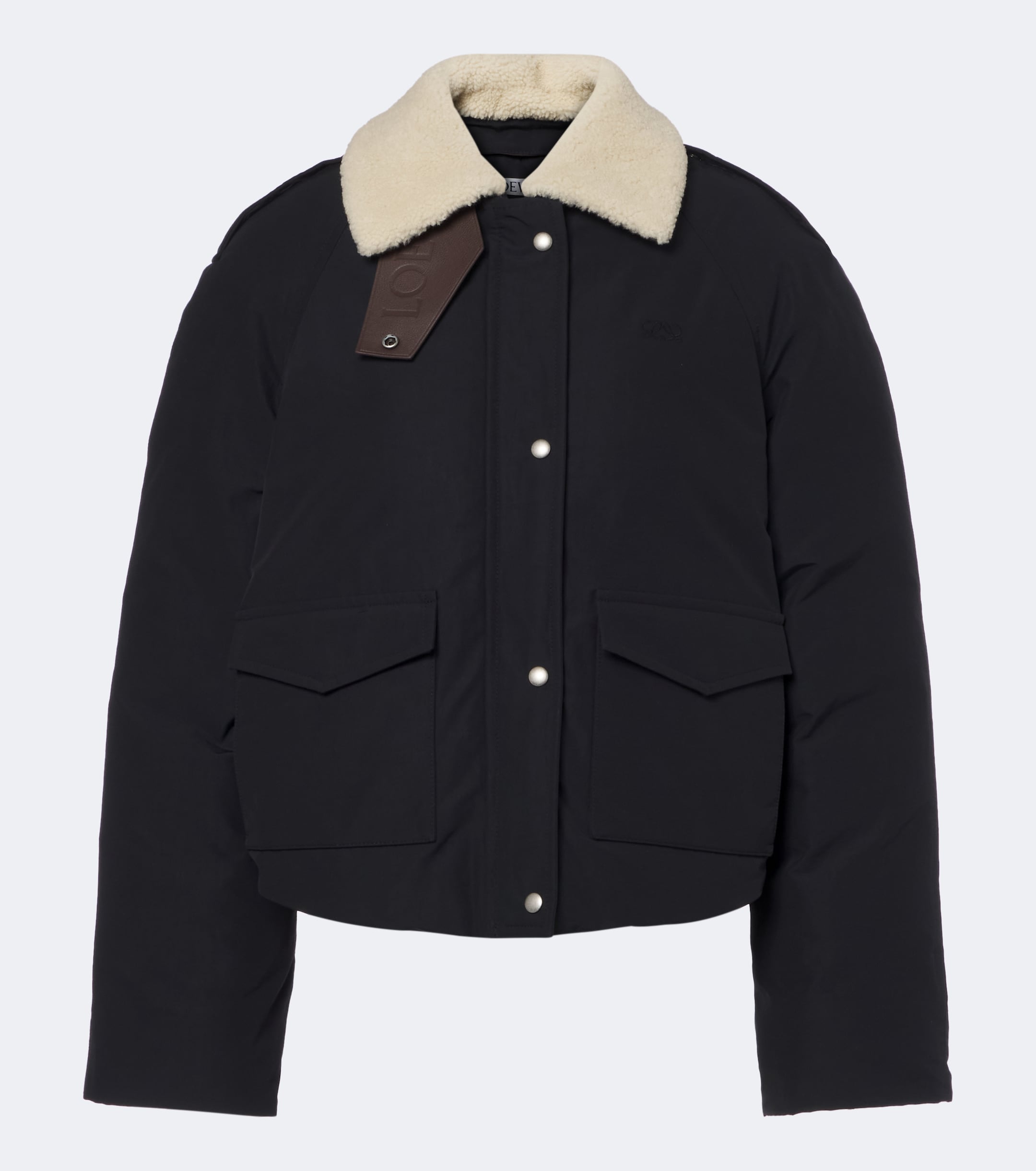 Loewe Loewe Padded shearling-trimmed cotton-blend jacket