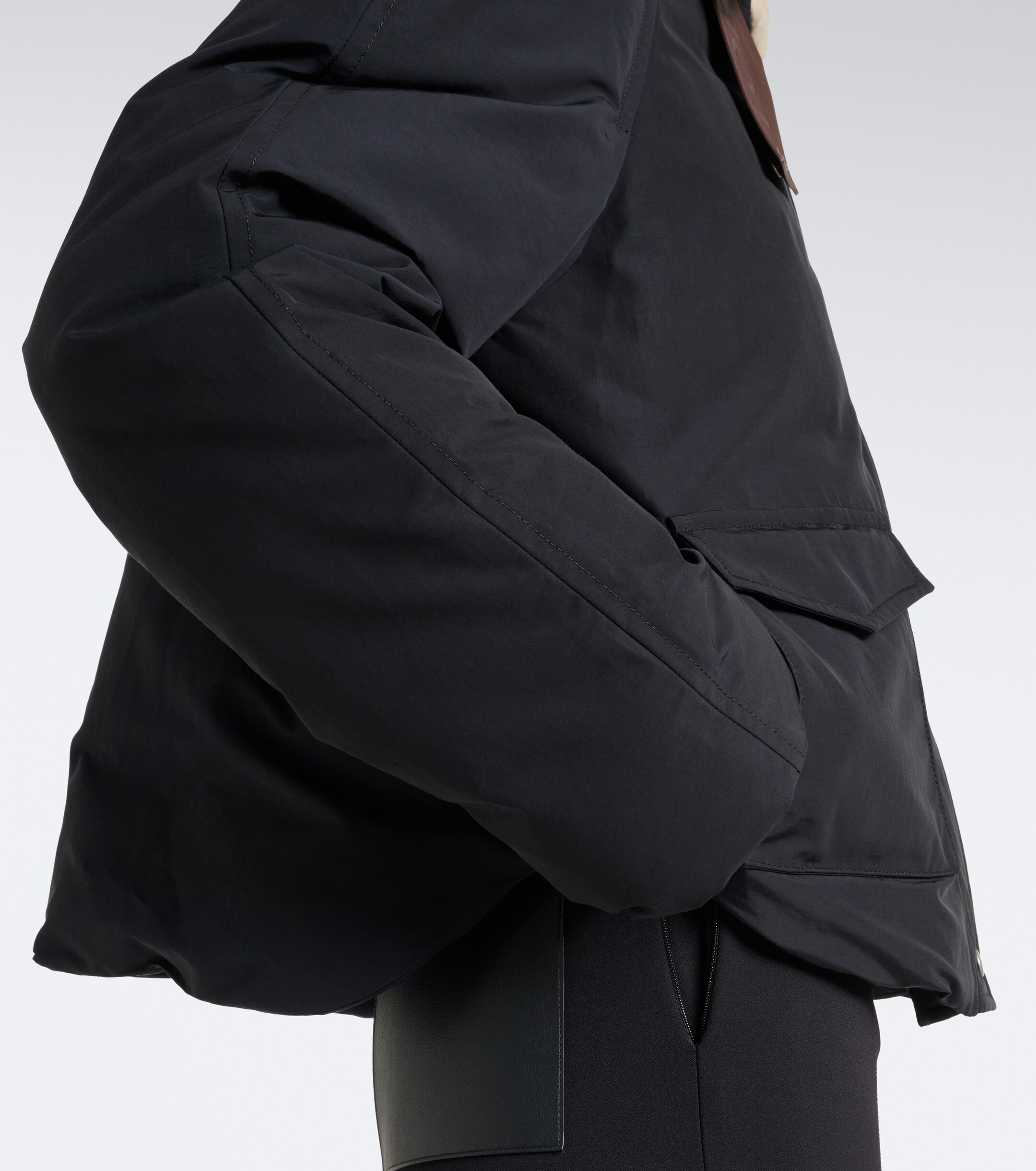 Loewe Loewe Padded shearling-trimmed cotton-blend jacket