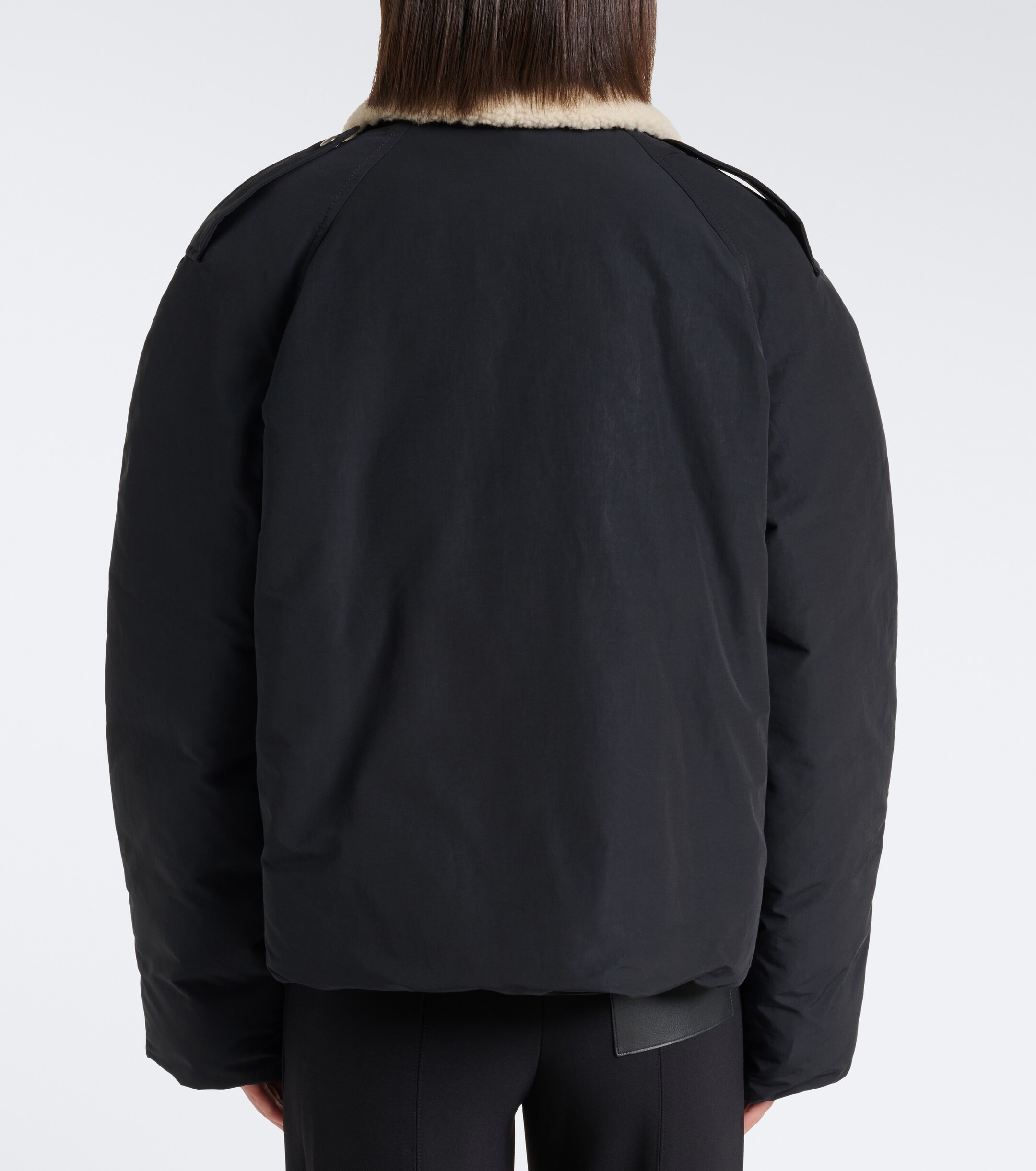 Loewe Loewe Padded shearling-trimmed cotton-blend jacket