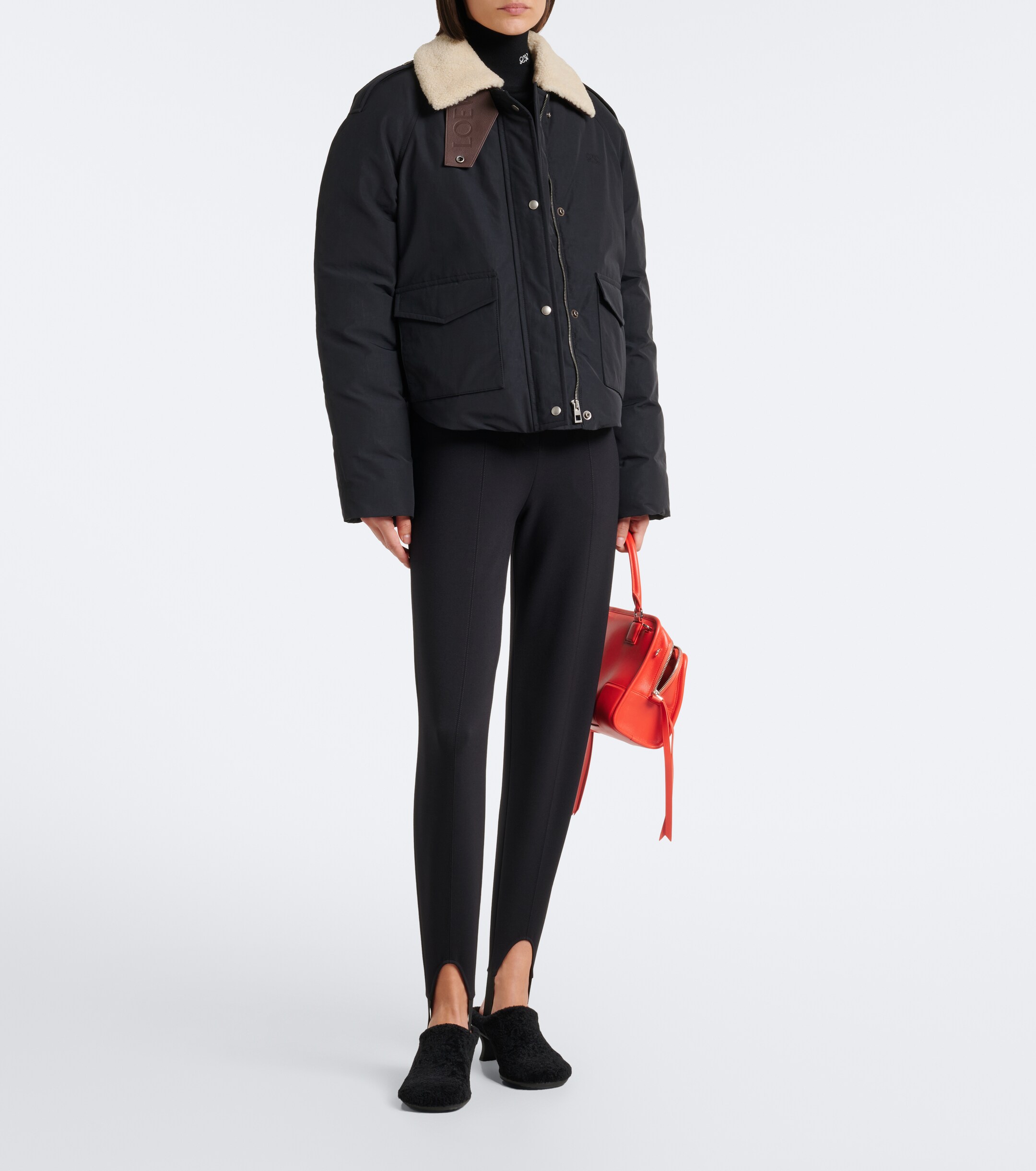 Loewe Loewe Padded shearling-trimmed cotton-blend jacket