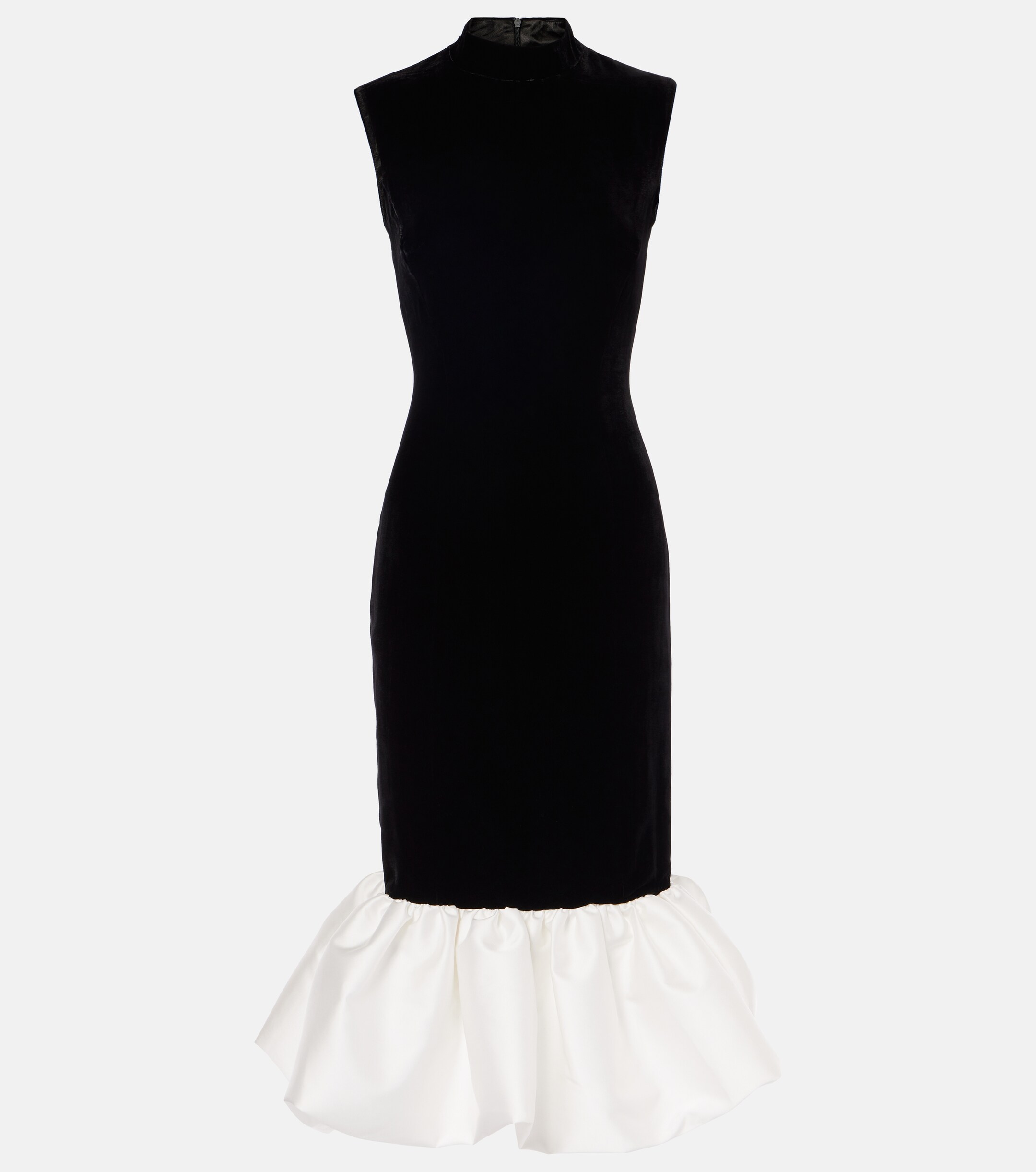 Rasario Velvet and satin midi dress thumbnail