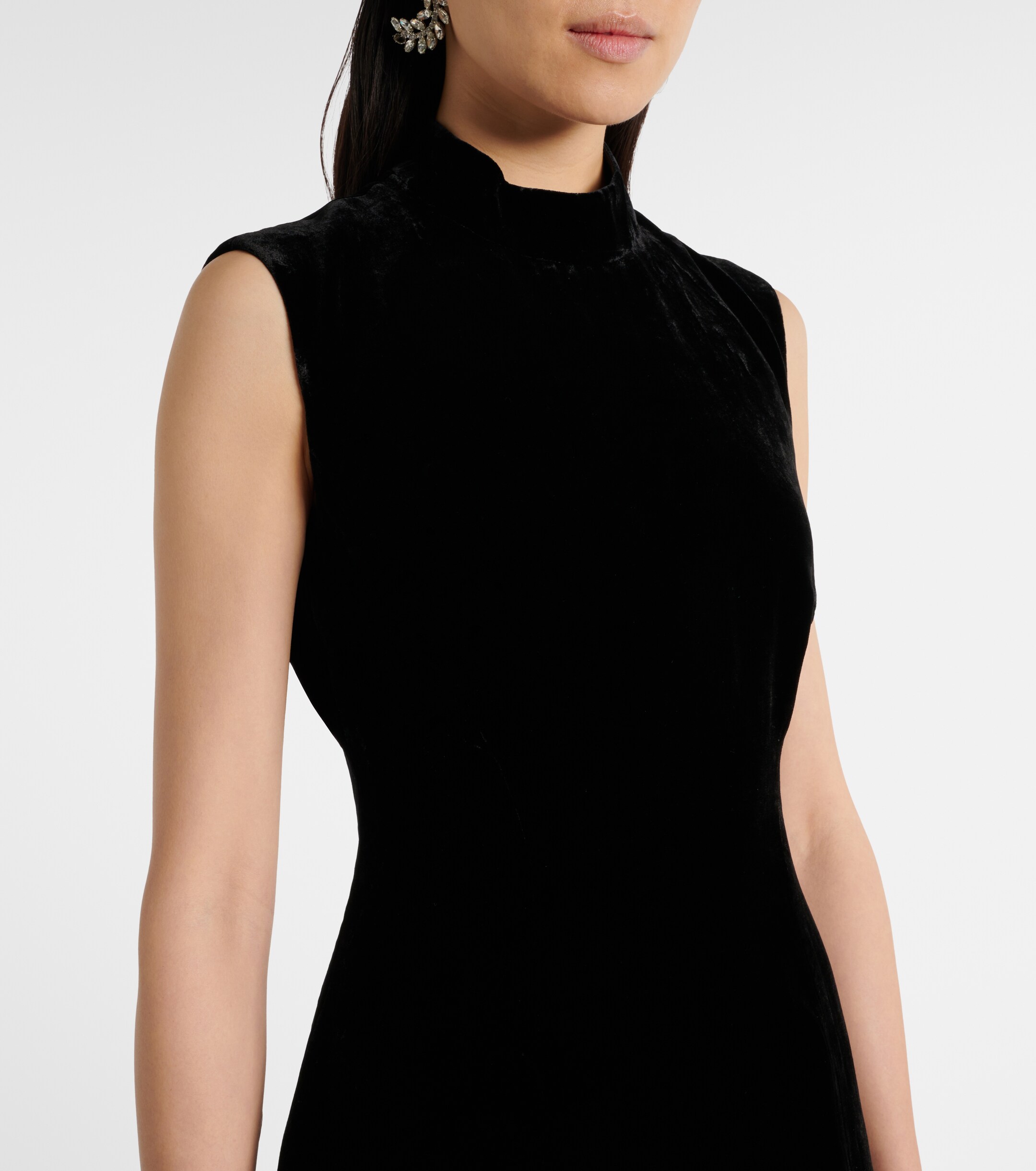 Rasario Velvet and satin midi dress thumbnail