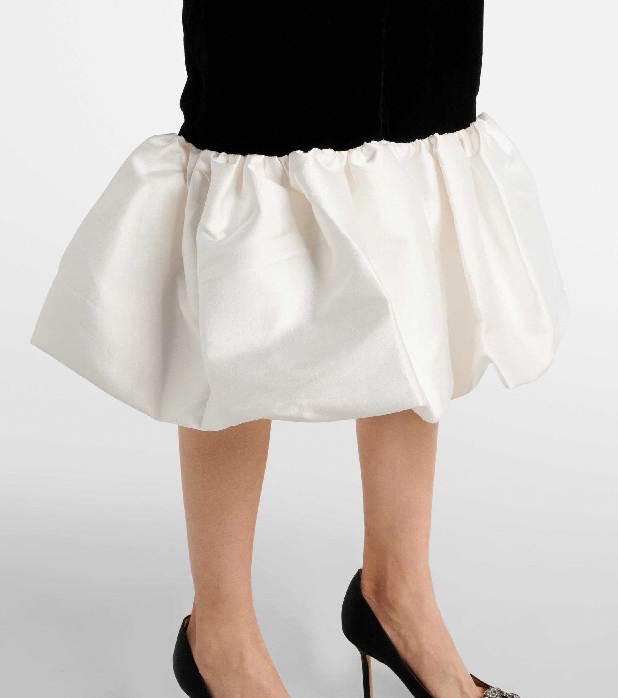 Rasario Velvet and satin midi dress thumbnail
