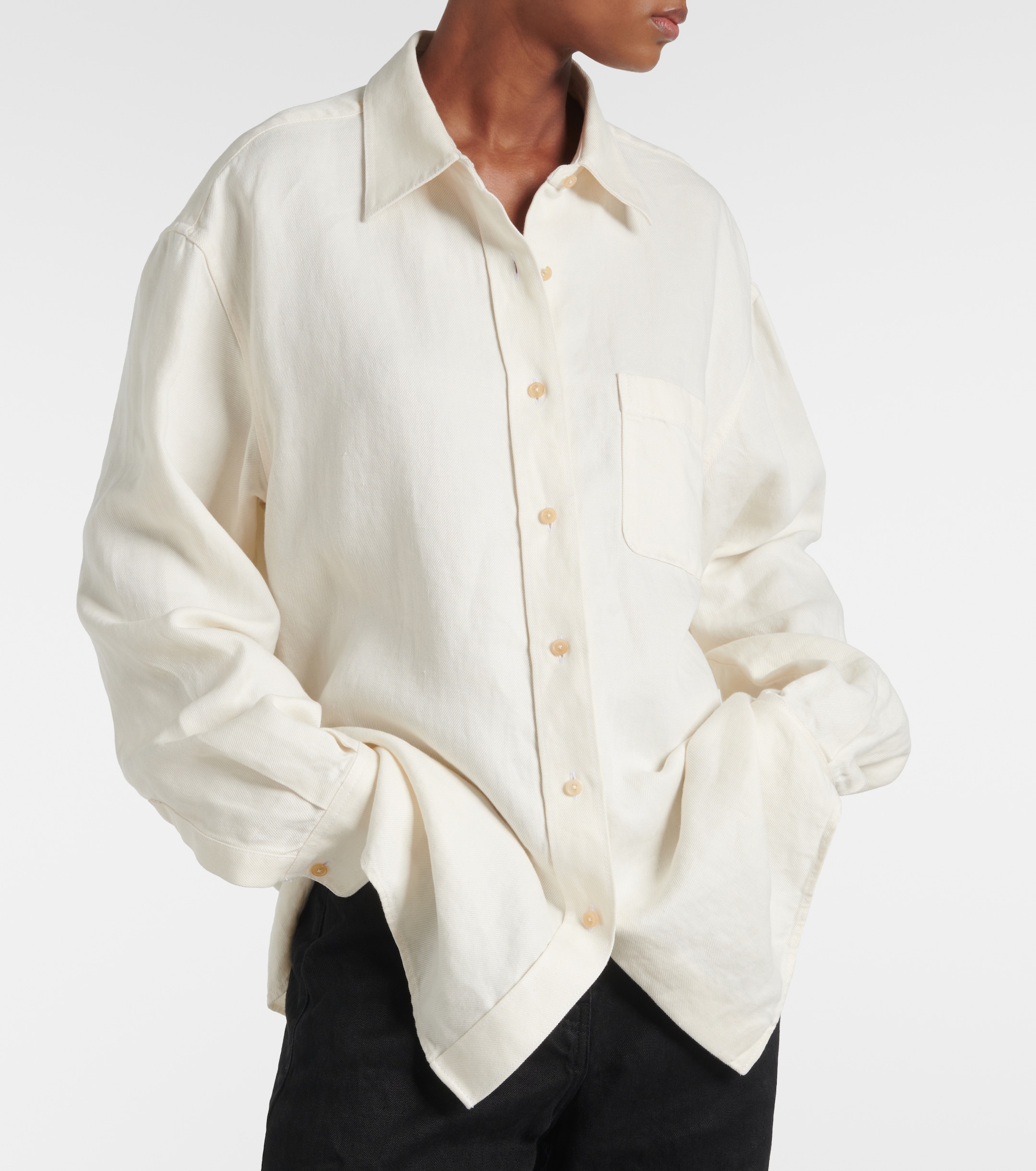 The Row - Nesson oversized linen denim shirt | Plush